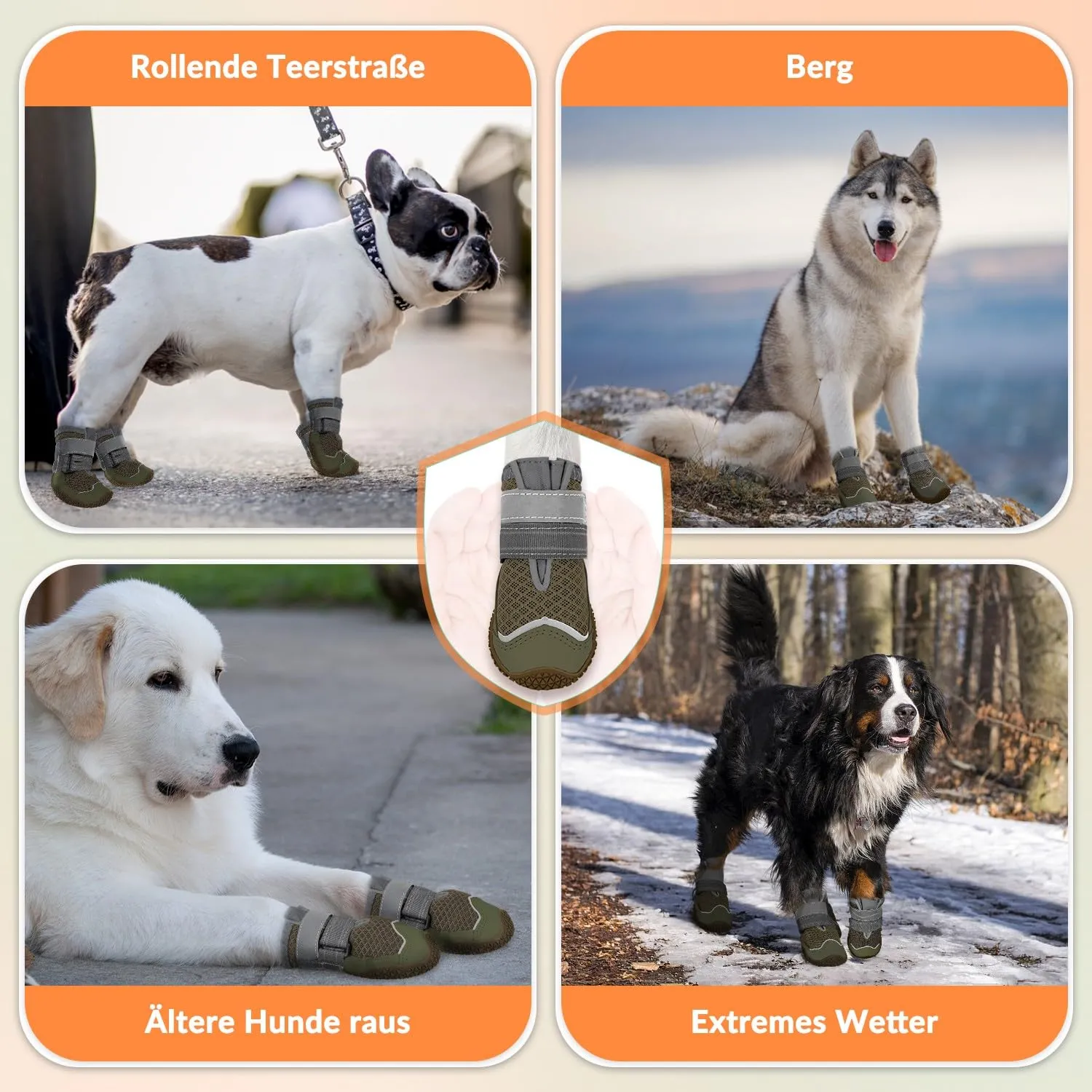 SlowTon Stivali per Cani Traspiranti e Antiscivolo con Striscia Riflettente, Taglia 3 - immagine 8