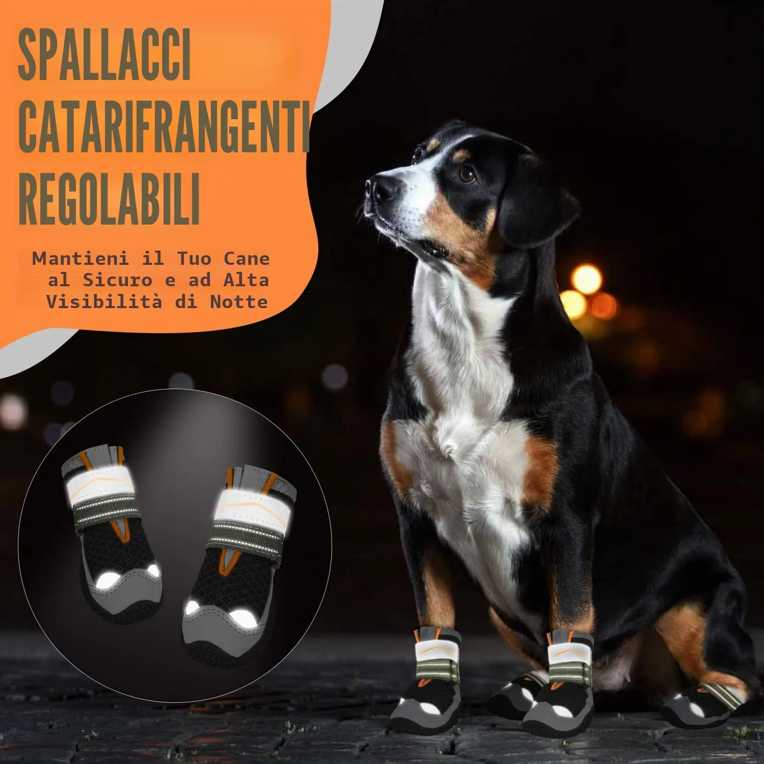 SlowTon Stivali per Cani Traspiranti e Antiscivolo con Striscia Riflettente, Taglia 0, Nero - immagine 6