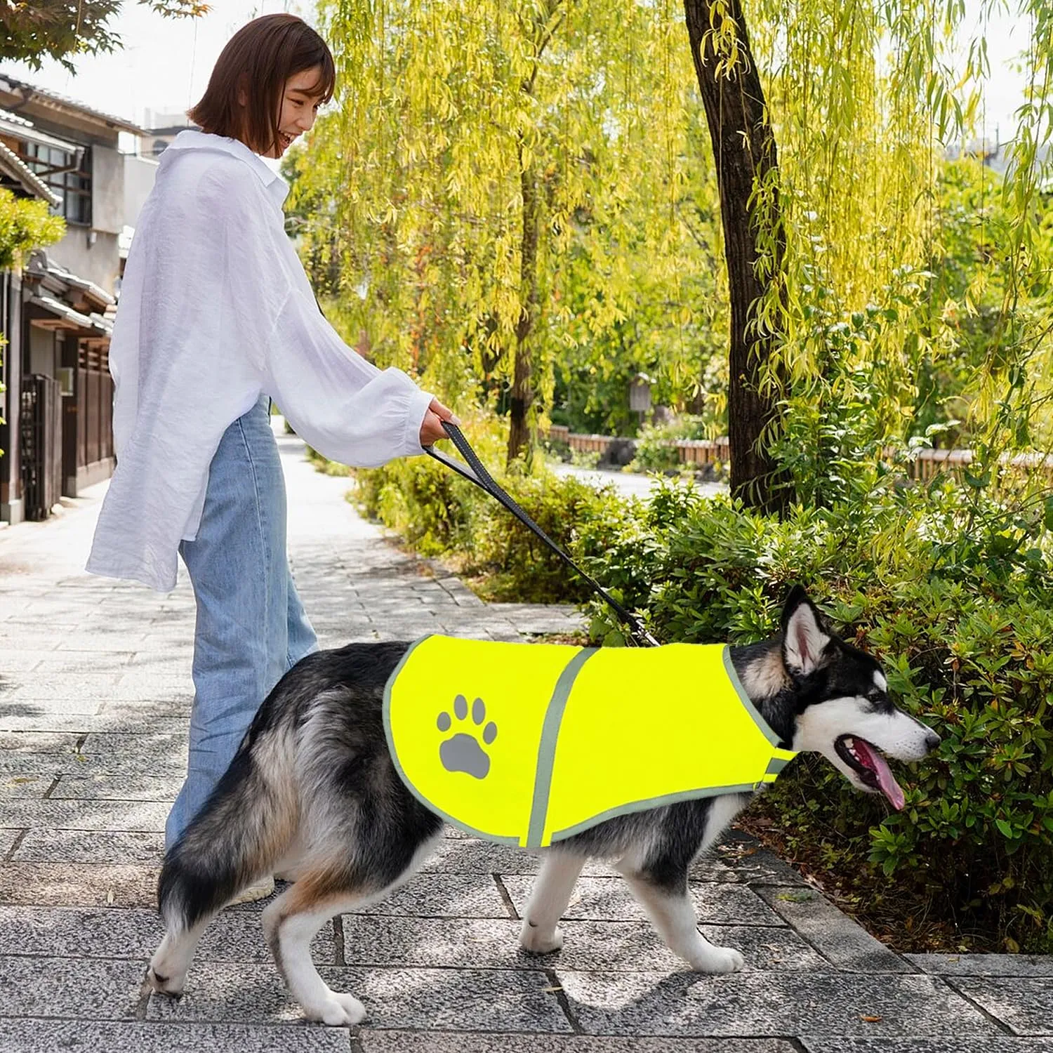 Voarge Gilet di Sicurezza Riflettente per Cani, Alta Visibilità, Giallo, XL - immagine 7