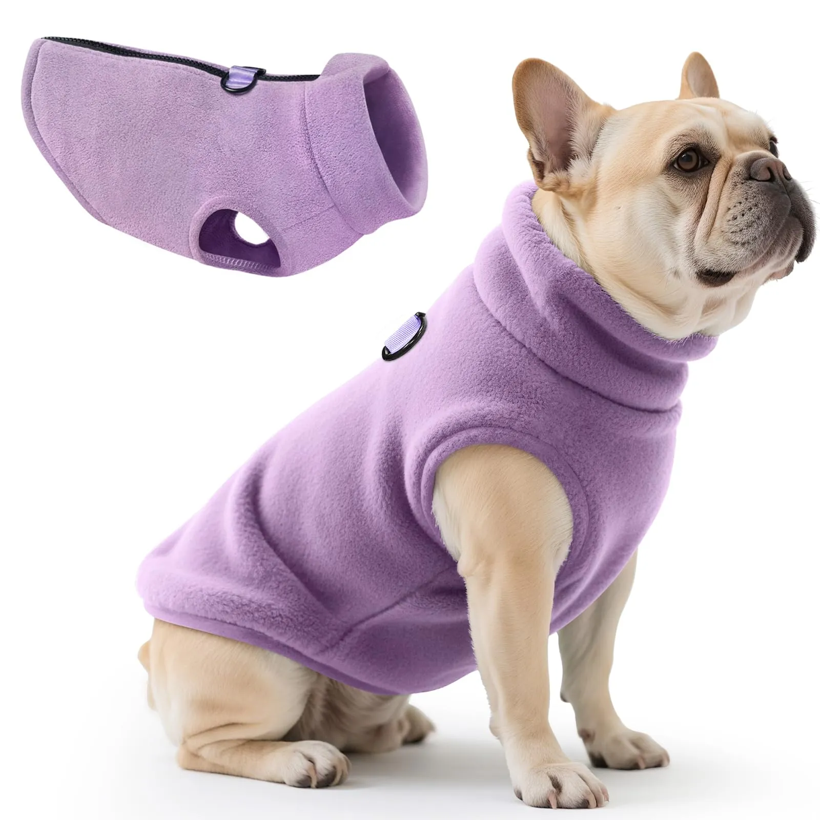 Oslueidy Cappotto in Pile con Cappuccio per Cani, Violetta, XL - immagine 1