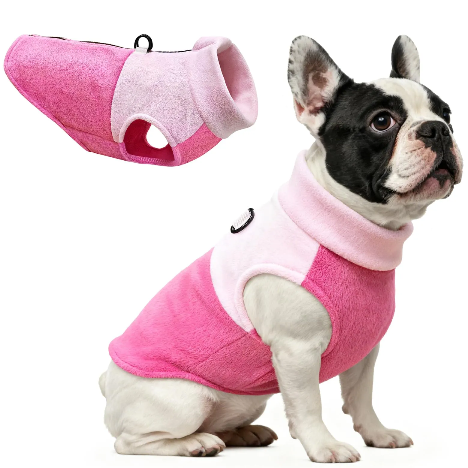 Oslueidy Cappotto in pile con cappuccio per cani, Rosa, XXL - immagine 1
