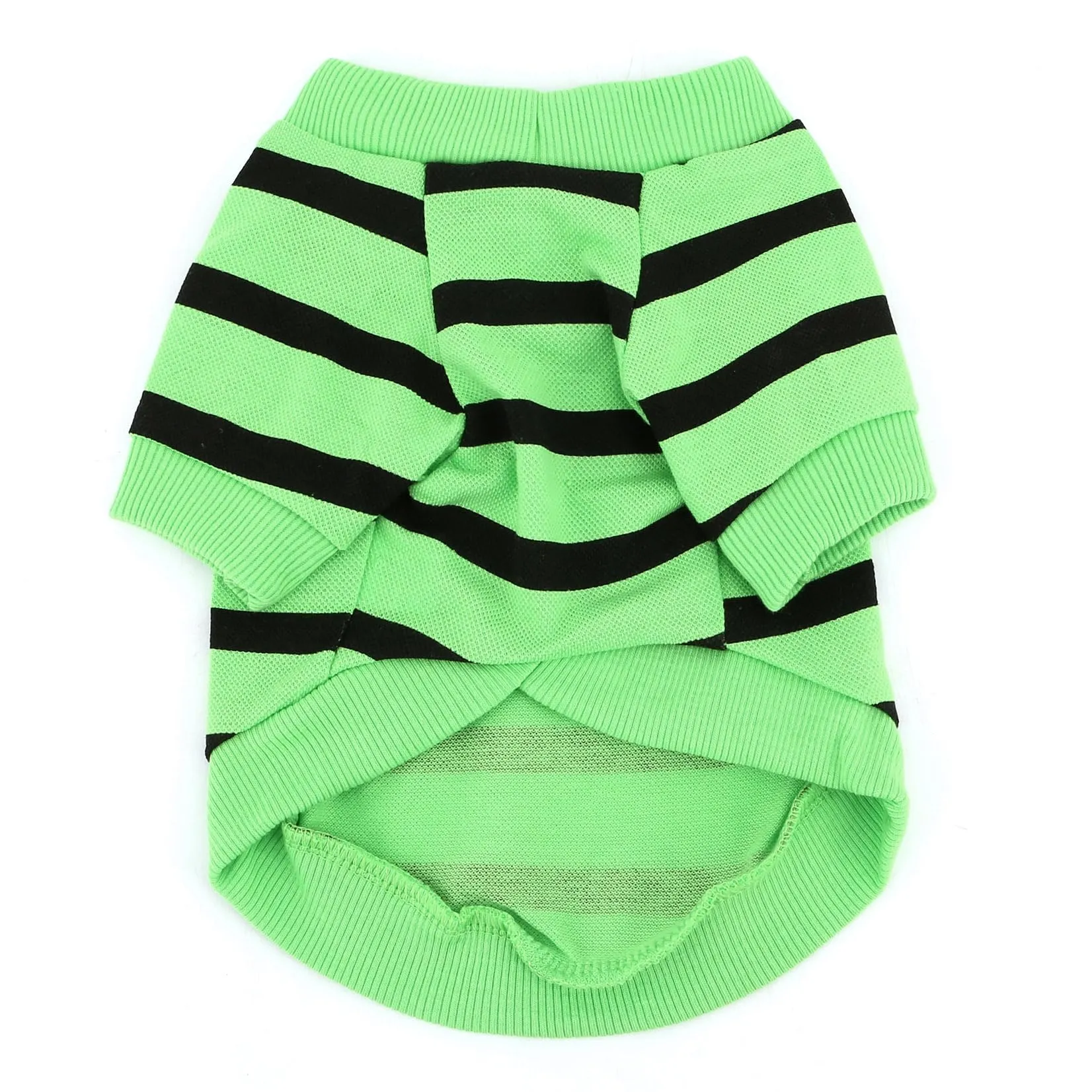 Zunea T-shirt estiva a righe con paillettes a cuore per cani di piccola taglia, Verde, Taglia S - immagine 3