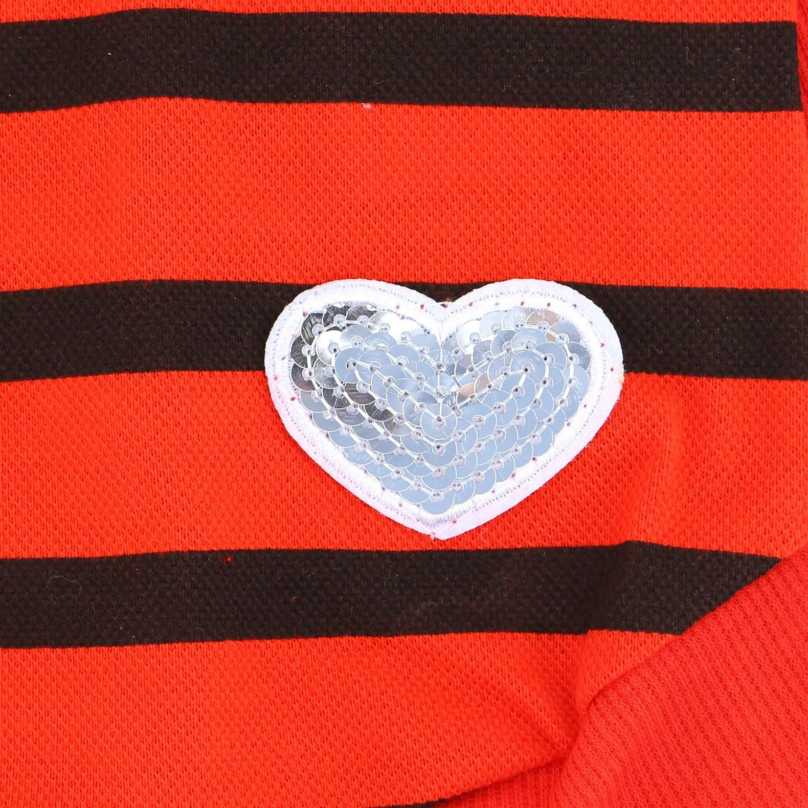Zunea Camicie per cani di piccola taglia T-shirt estiva a righe con paillettes a cuore, Rosso, Taglia L - immagine 5