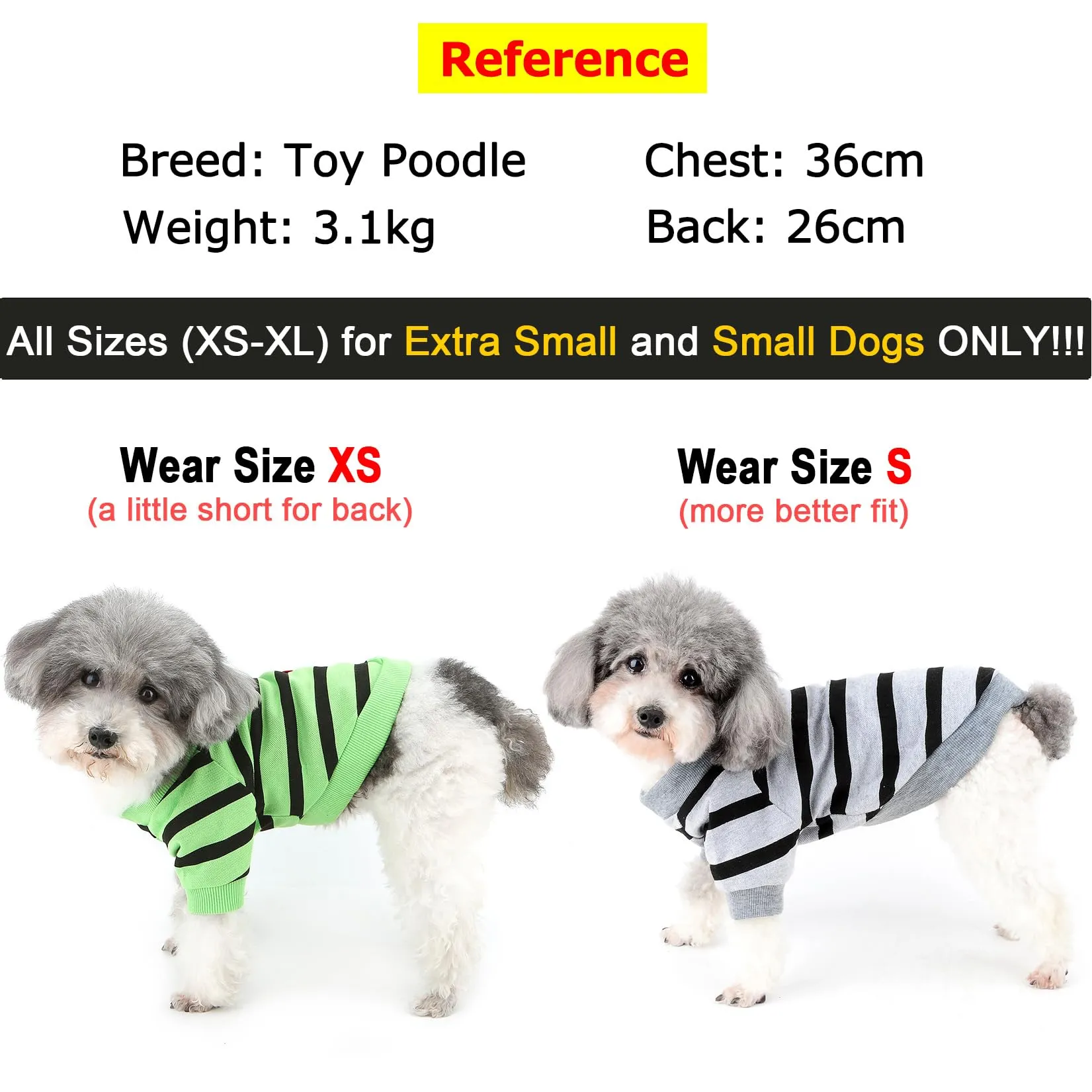 Zunea T-shirt estiva a righe con paillettes a cuore per cani di piccola taglia, Verde, Taglia M - immagine 2