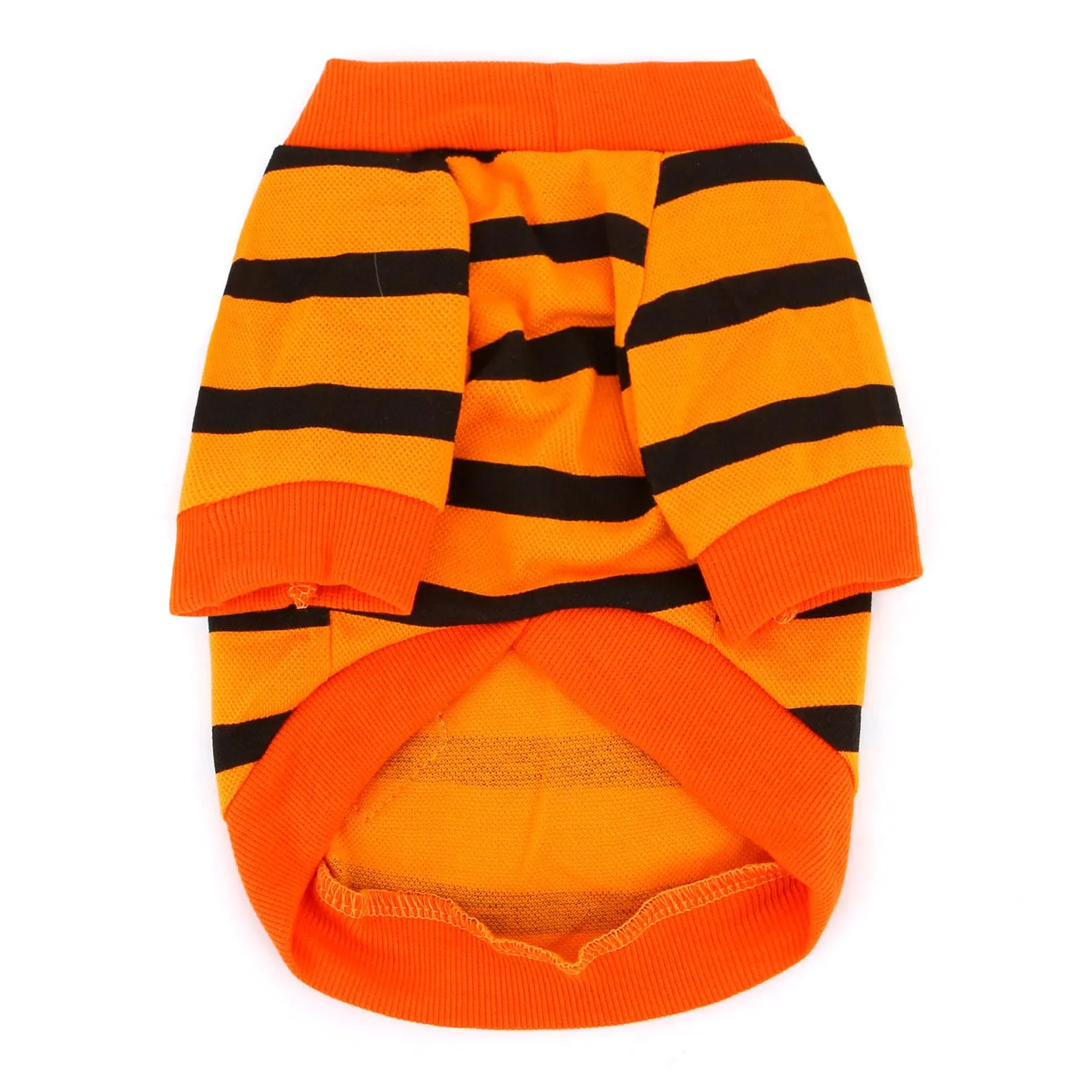 Zunea Camicia Estiva a Righe con Paillettes a Cuore per Cani di Piccola Taglia, Arancione, Taglia L - immagine 3