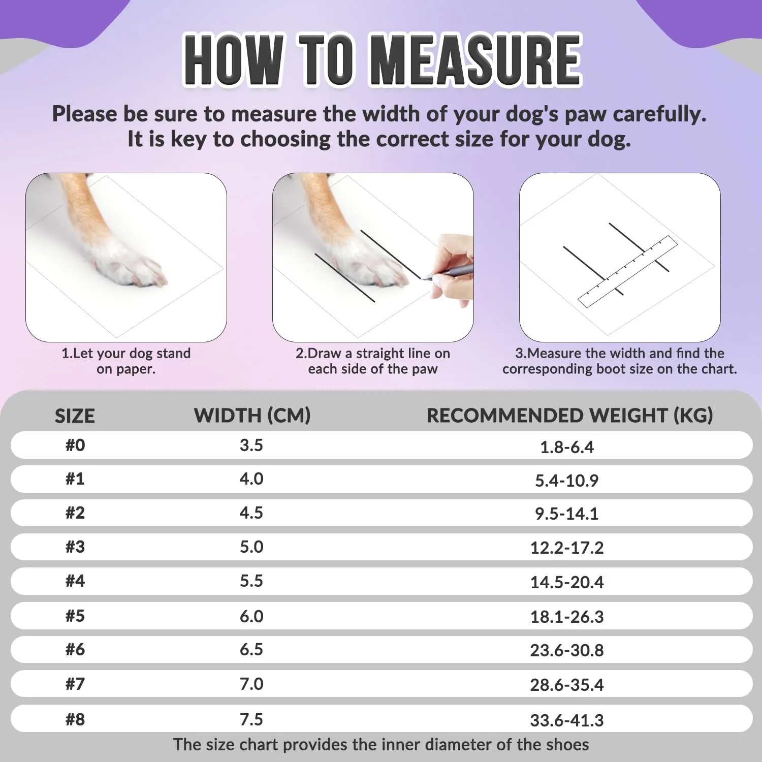 SlowTon Stivali per Cani Traspiranti e Antiscivolo con Striscia Riflettente, Taglia 1 Larghezza 4 cm, Viola - immagine 2