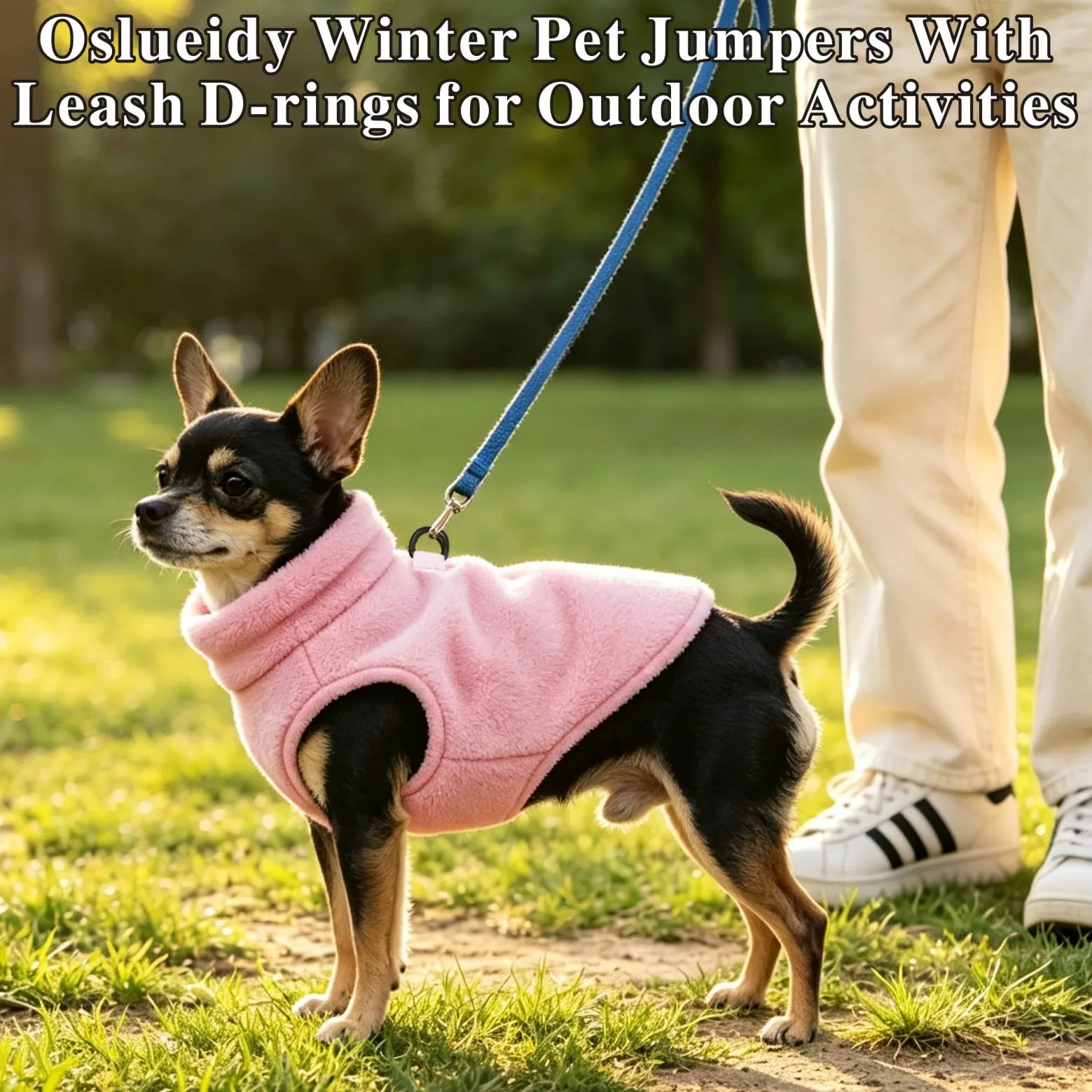 Oslueidy Cappotto in pile con cappuccio per cani, Pink, XS - immagine 4