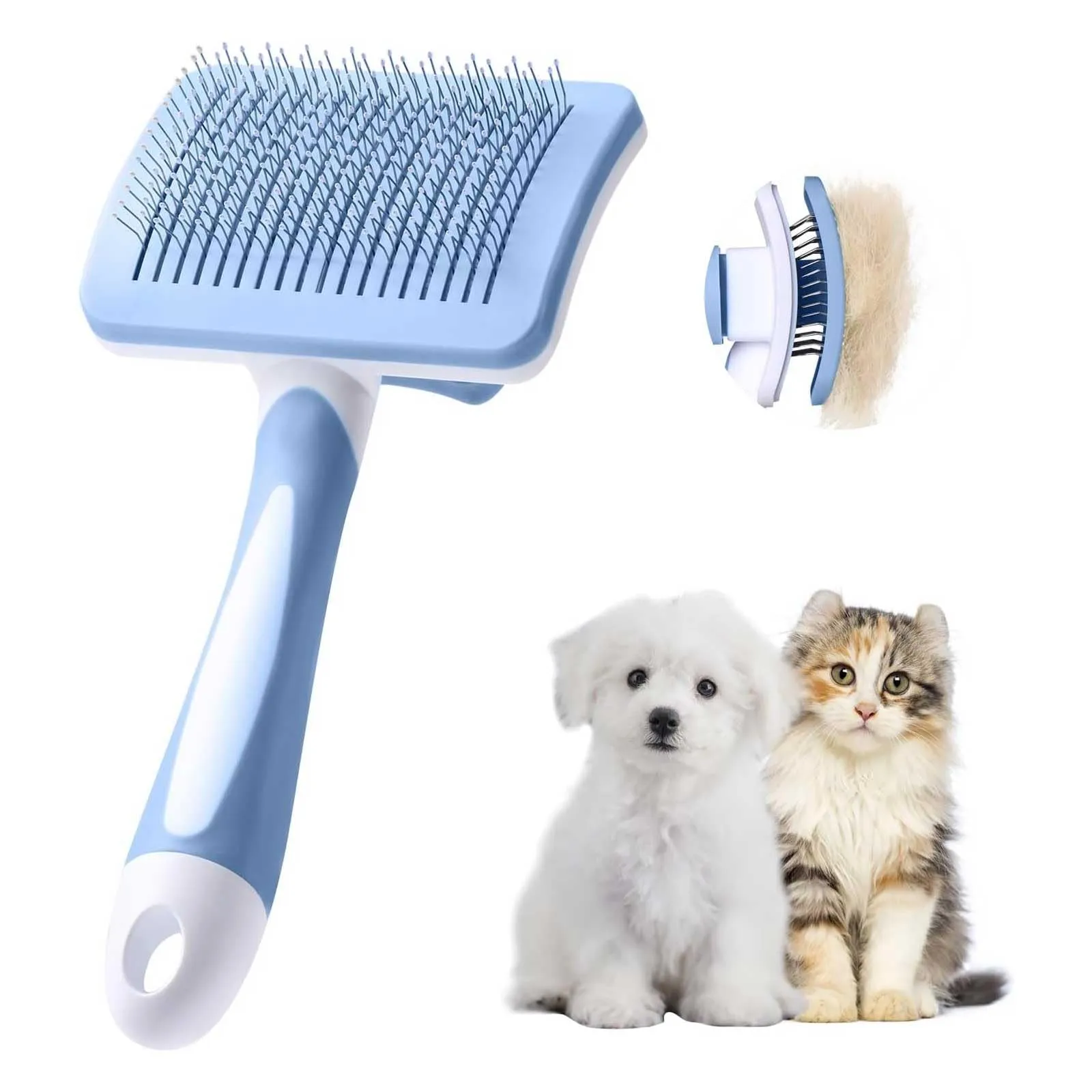 Vinabo Cardatore Autopulente per Gatti e Cani, Blu - immagine 1
