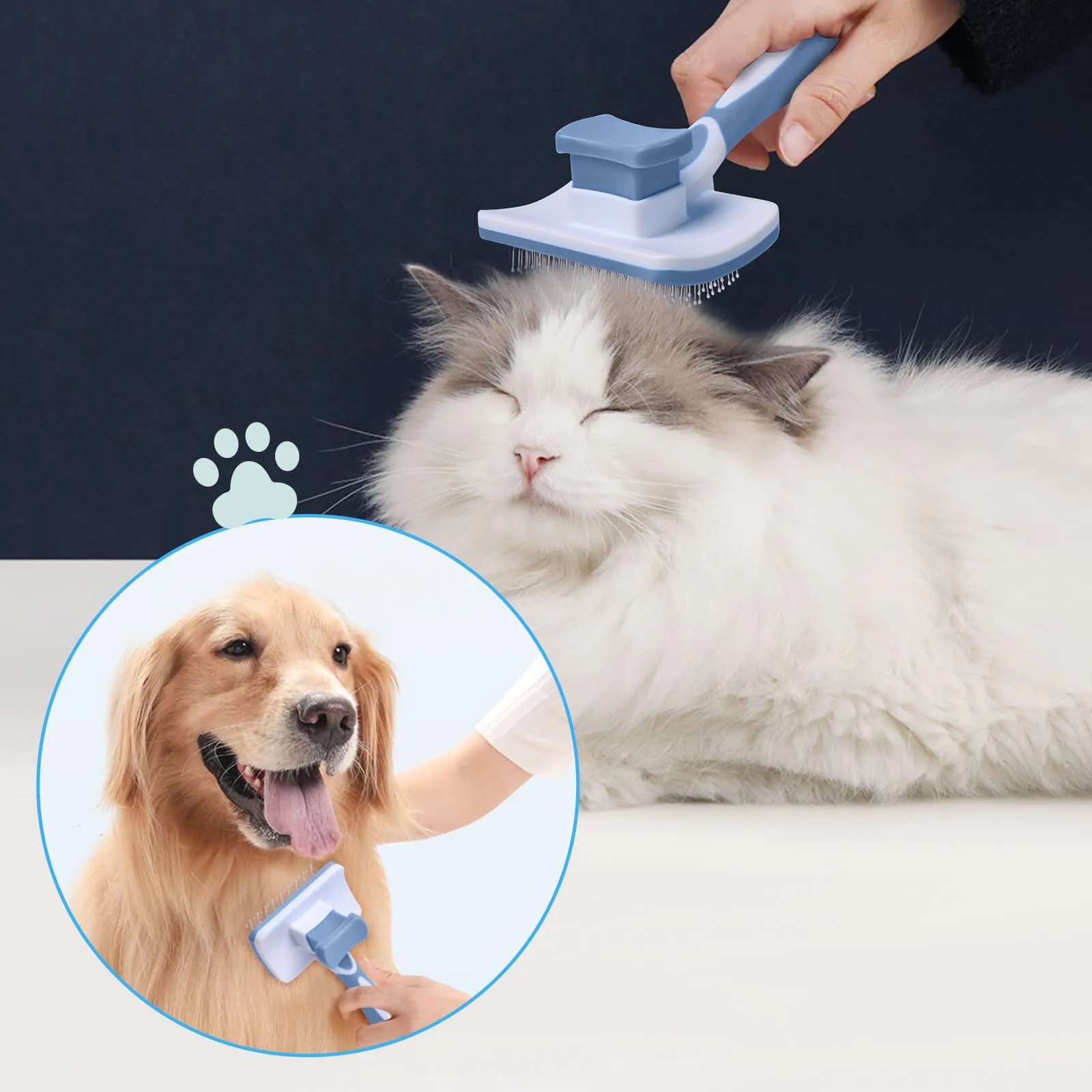 Vinabo Cardatore Autopulente per Gatti e Cani, Blu - immagine 4