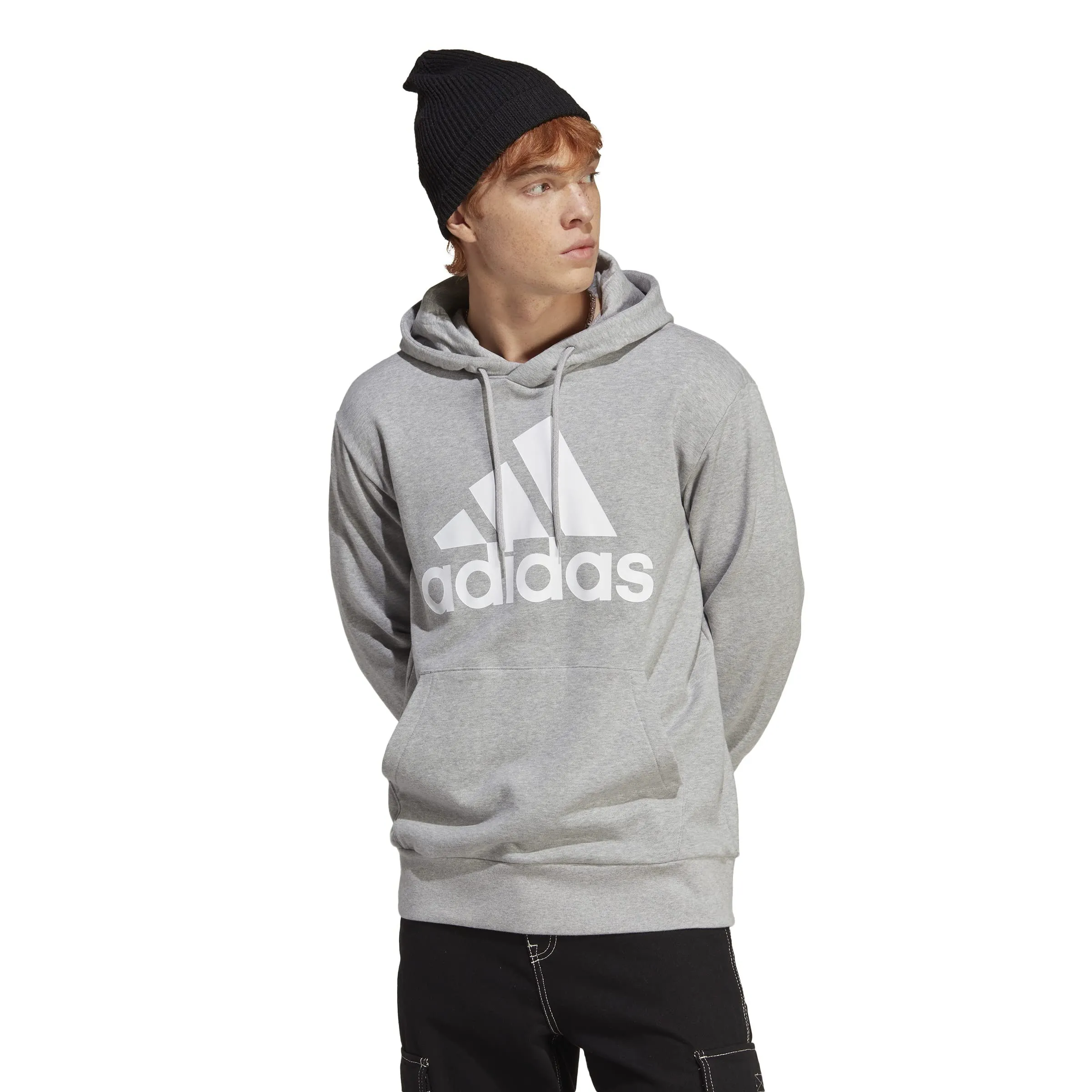 adidas Essentials French Terry Big Logo Hoodie - Medium Grey Heather - L - immagine 1