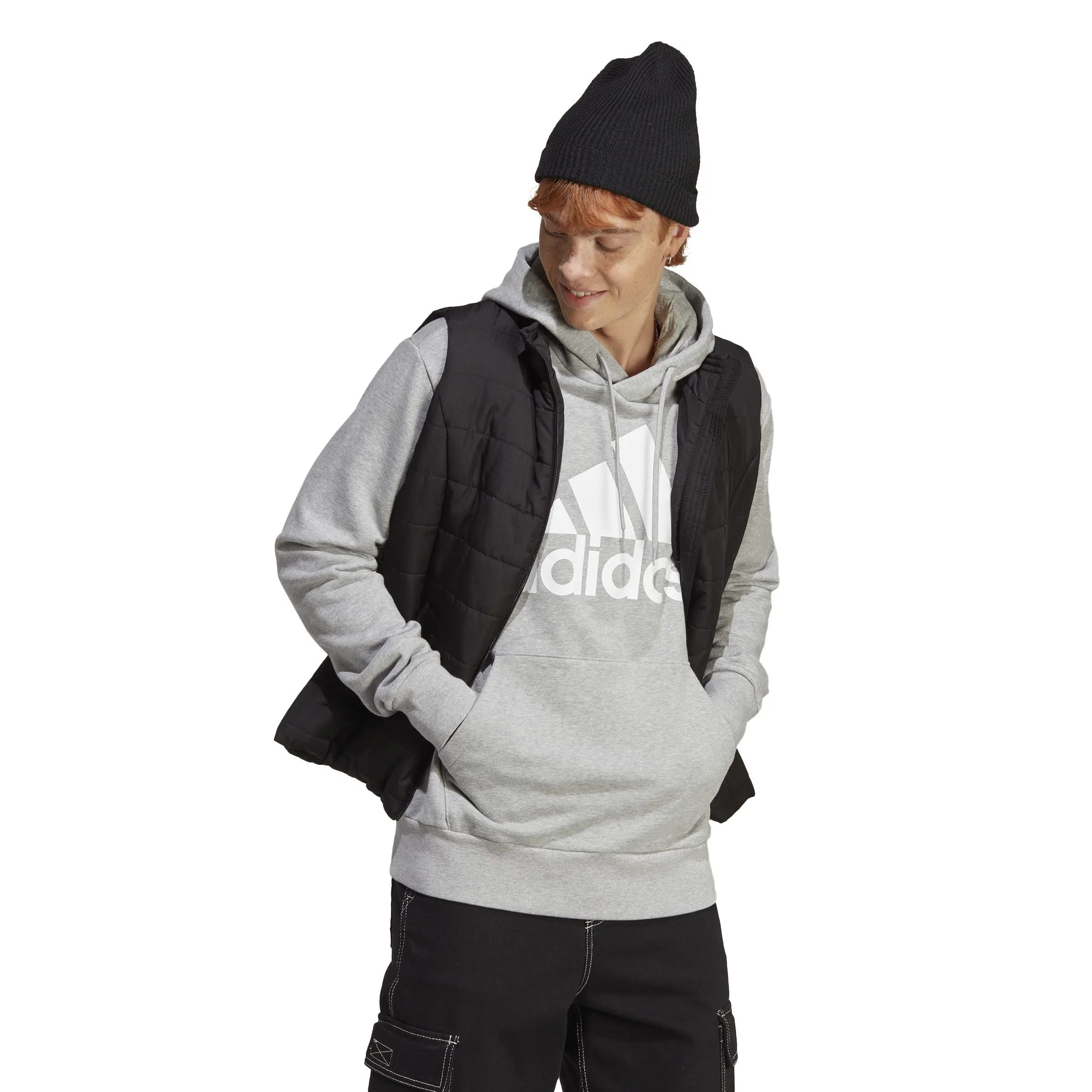 adidas Essentials French Terry Big Logo Hoodie - Medium Grey Heather - L - immagine 6
