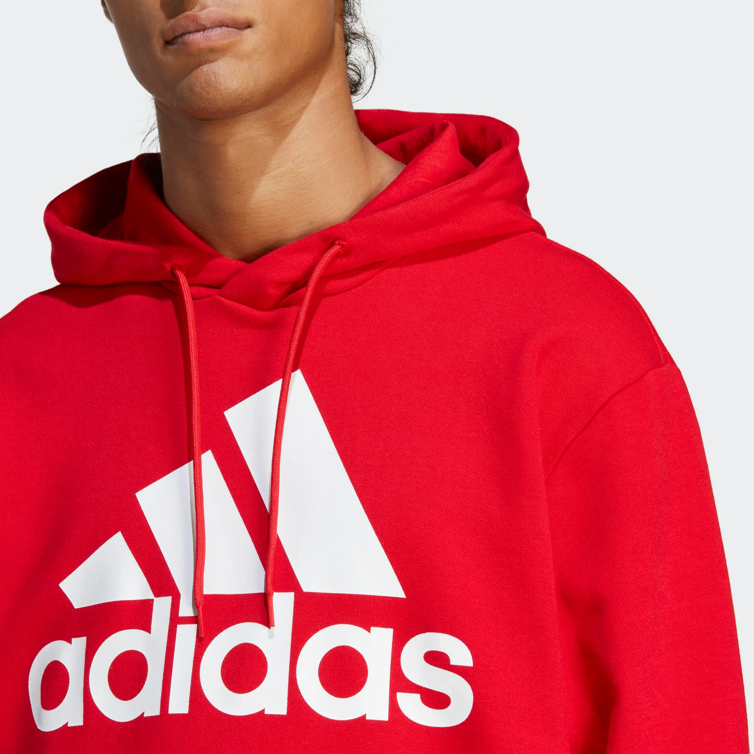 adidas Essentials French Terry Big Logo Hoodie - Better Scarlet / White, S - immagine 3