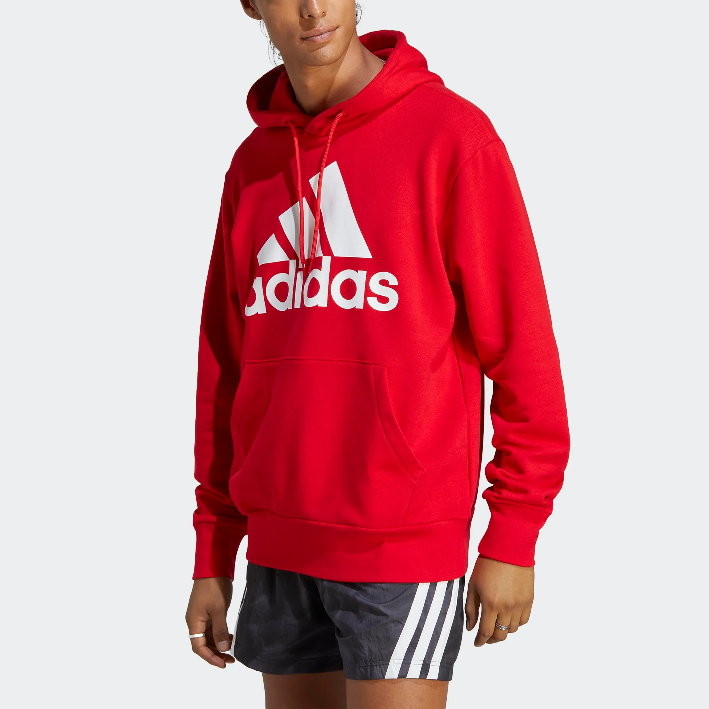 adidas Essentials French Terry Big Logo Hoodie - Better Scarlet / White, S - immagine 5