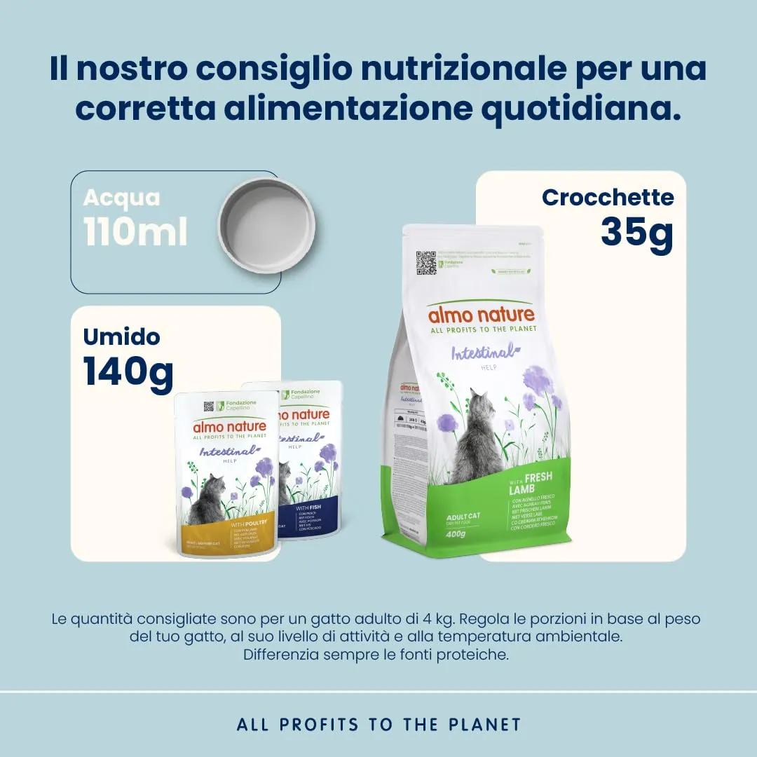 Almo Nature Intestinal Help Crocchette Gatto con Agnello Fresco, 400g - immagine 3