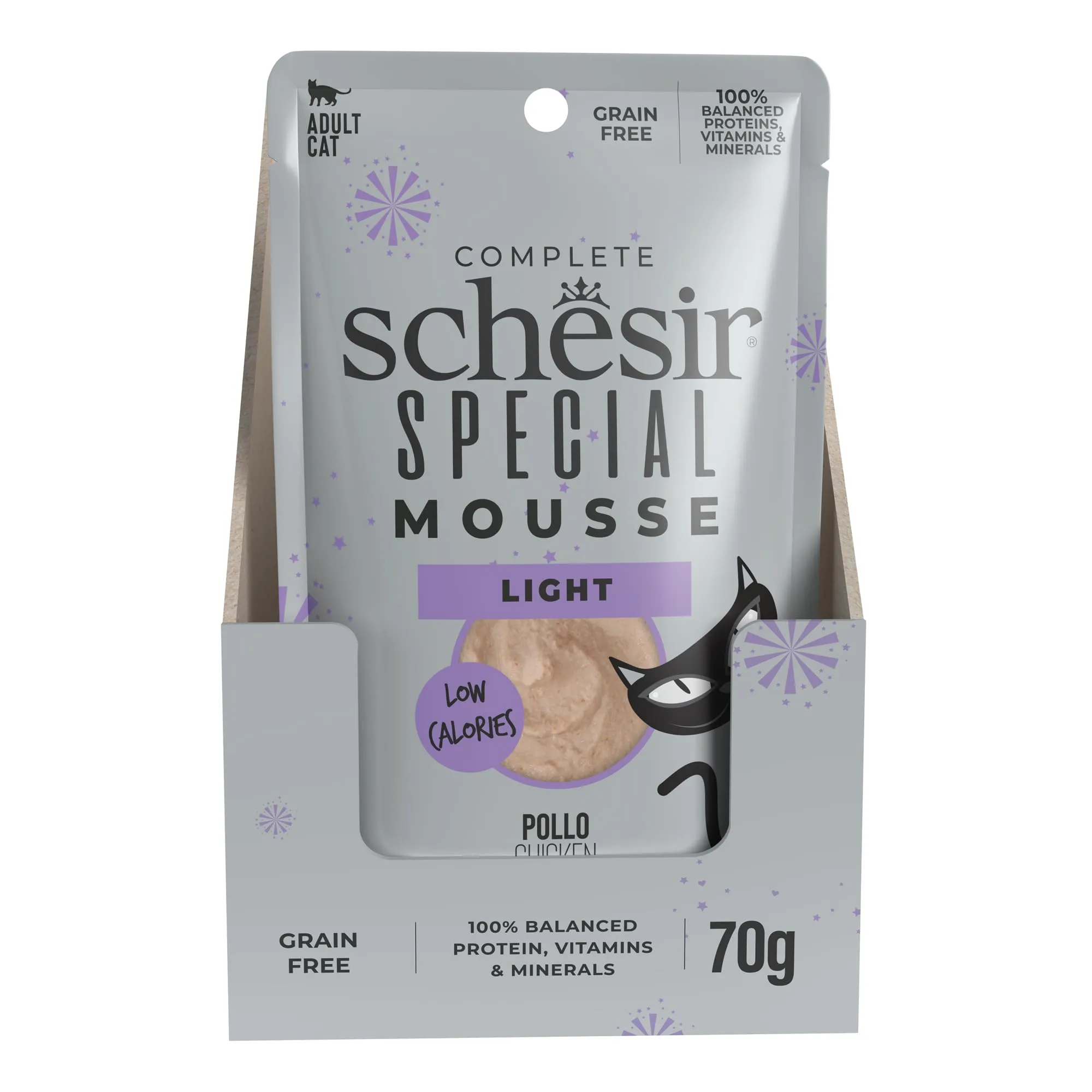 Schesir Special Light Filetti di Pollo in Mousse Alimento Umido Completo per Gatti Grain Free, 12 x 70g - immagine 2