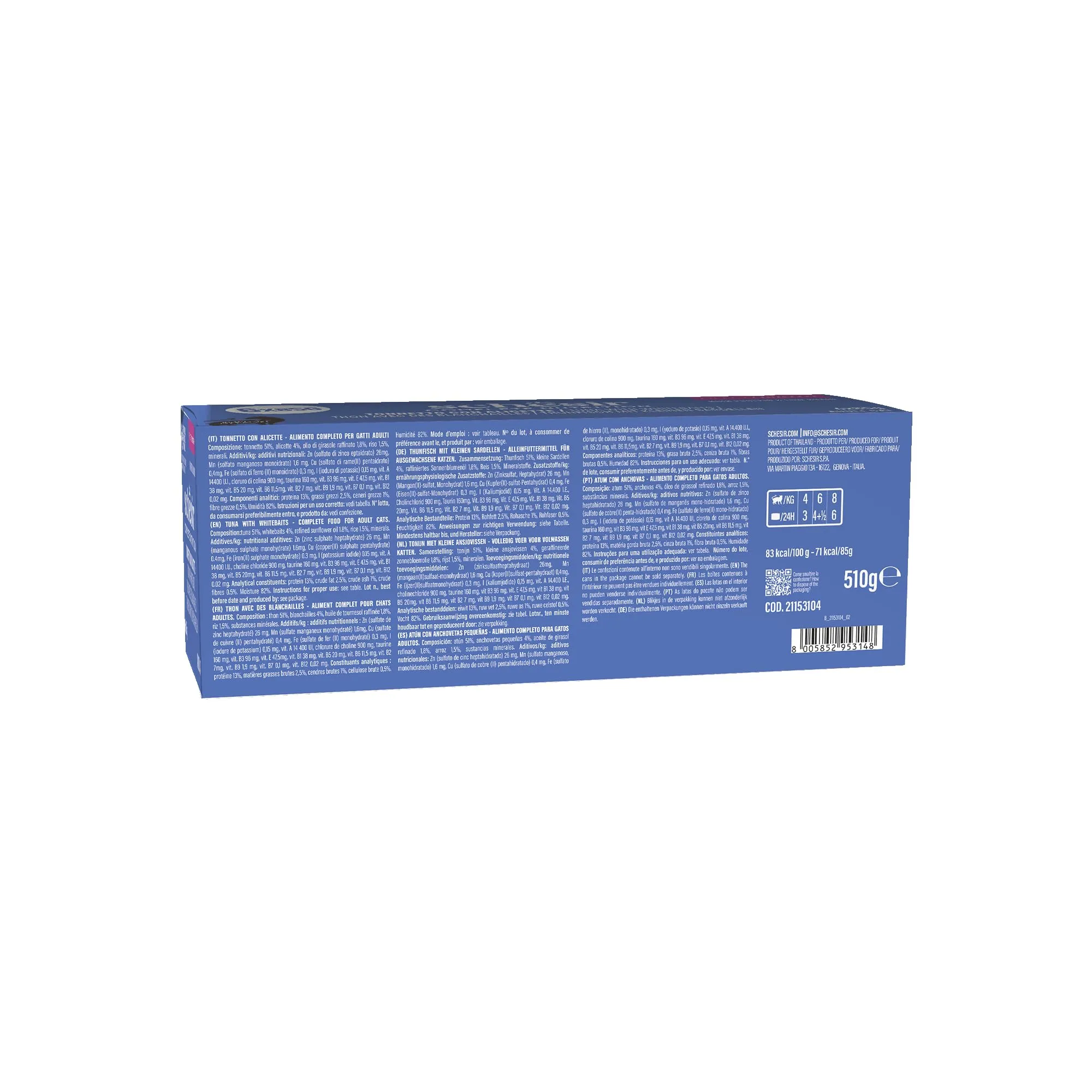Schesir Tonnetto con Alicette in Brodo, Alimento Umido Completo per Gatti, 6 x 85g - immagine 3