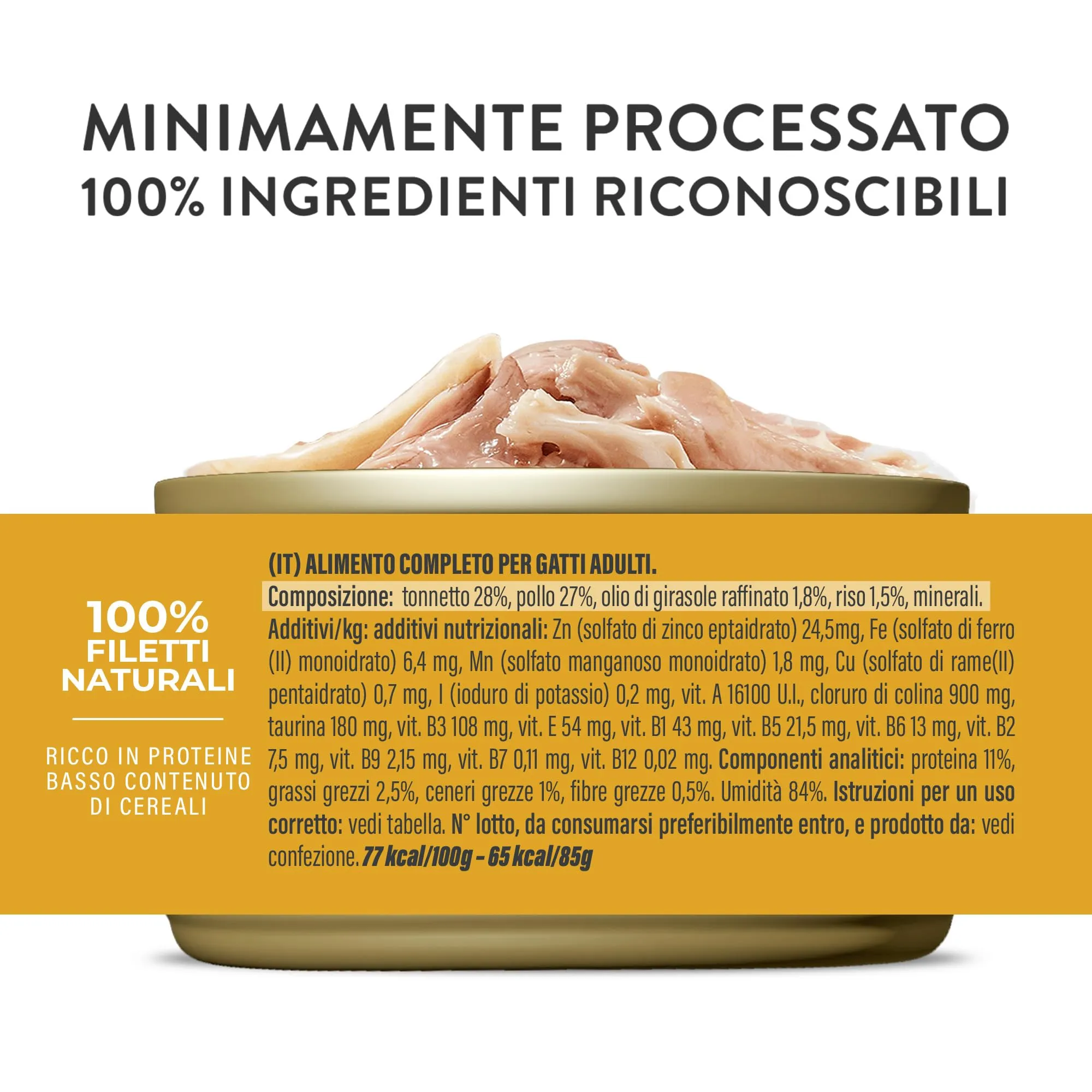 Schesir Tonnetto con Pollo in Brodo, Alimento Umido Completo per Gatti, 6 x 85g - immagine 5
