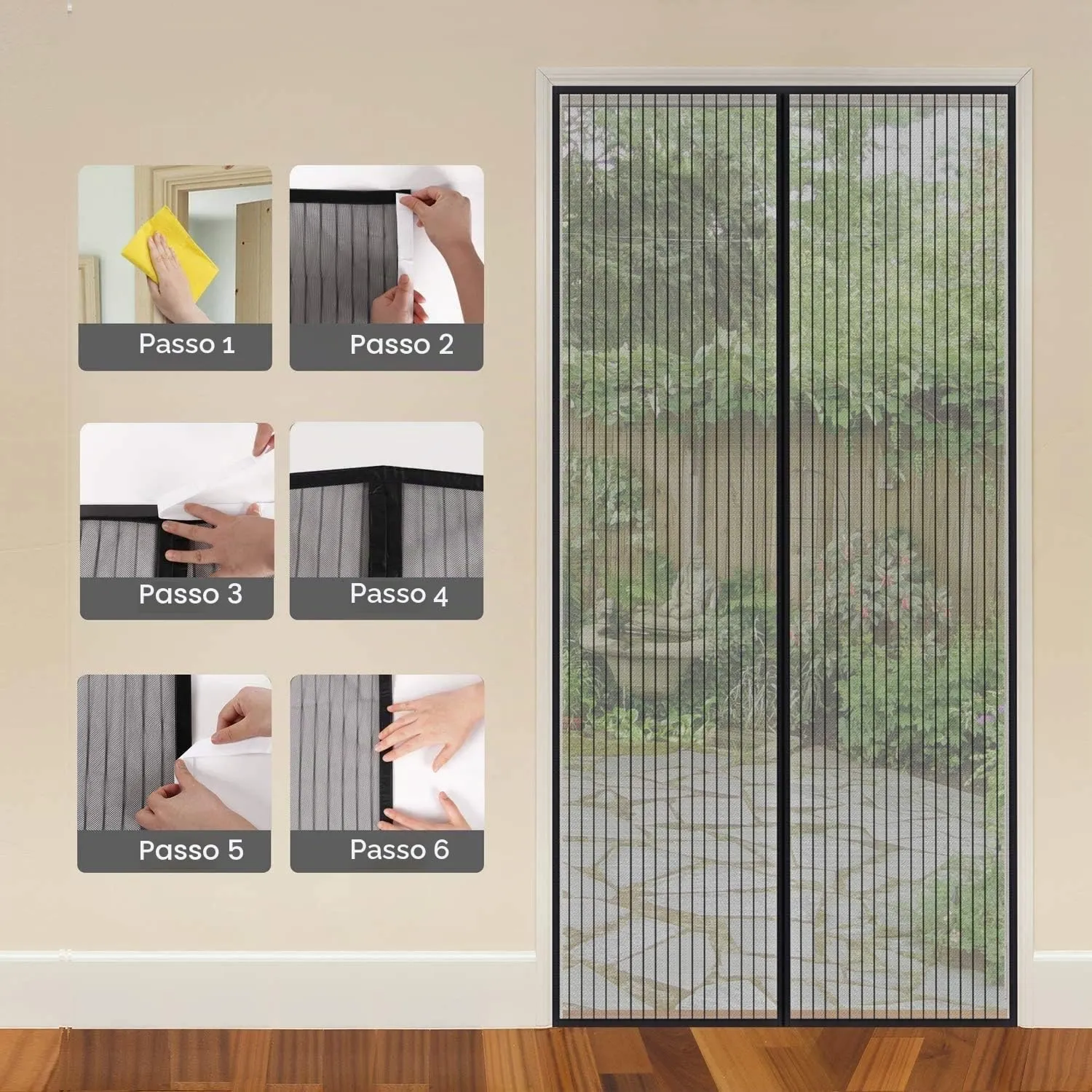 MYCARBON Zanzariera Porta Finestra Magnetica, 80x210cm, Nero - immagine 8