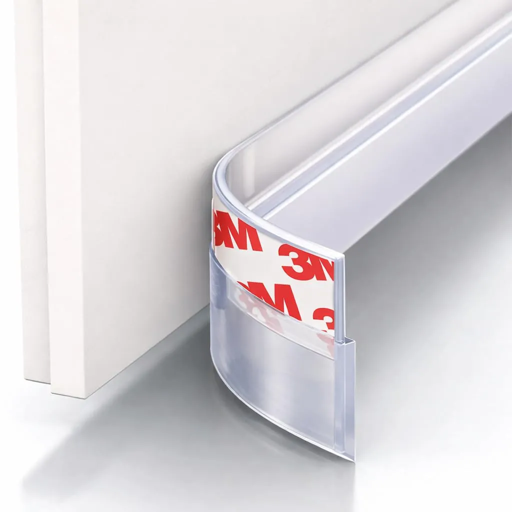Dpm Tapes Paraspifferi Sottoporta in Silicone con Adesivo 3M, 35 mm x 5 m, Trasparente - immagine 2