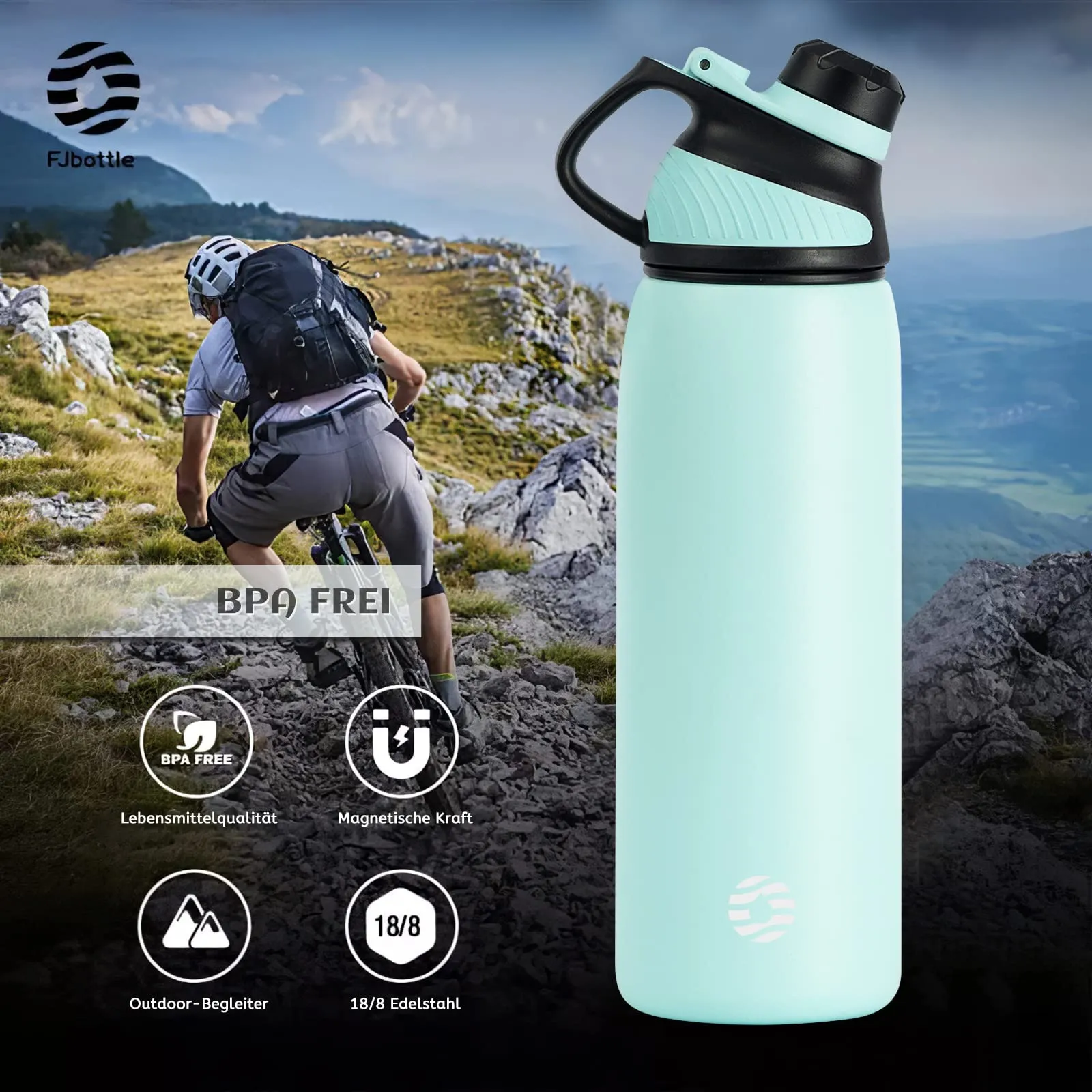 Fjbottle Borraccia Termica in Acciaio Inox con Tappo Magnetico, 800ml - immagine 5