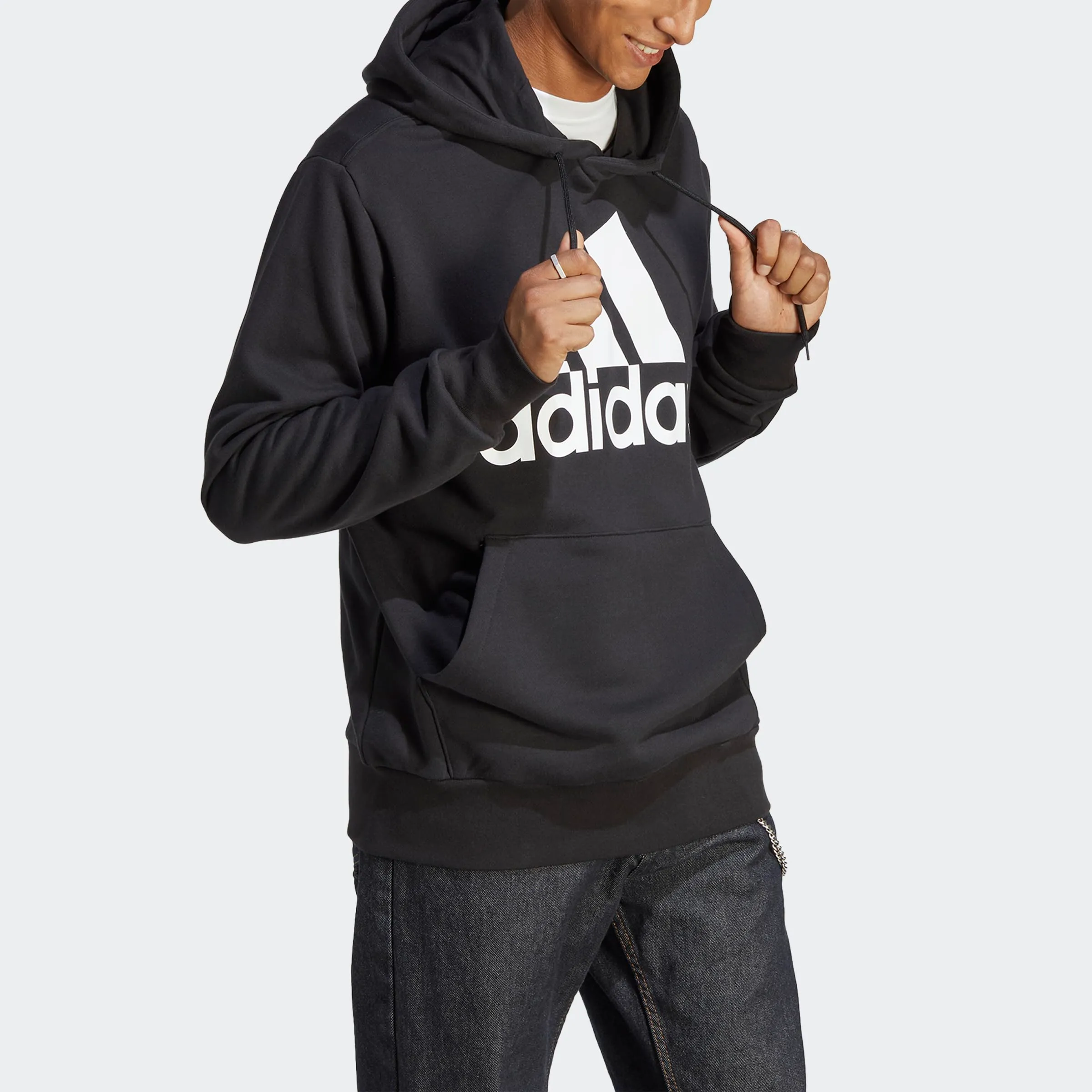 adidas Essentials French Terry Big Logo Hoodie, Black, S - immagine 6
