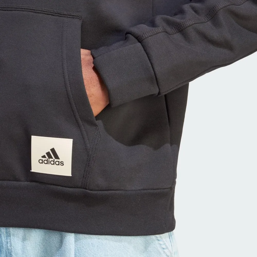 adidas Felpa con Cappuccio da Uomo in Pile, Nero, M - immagine 8