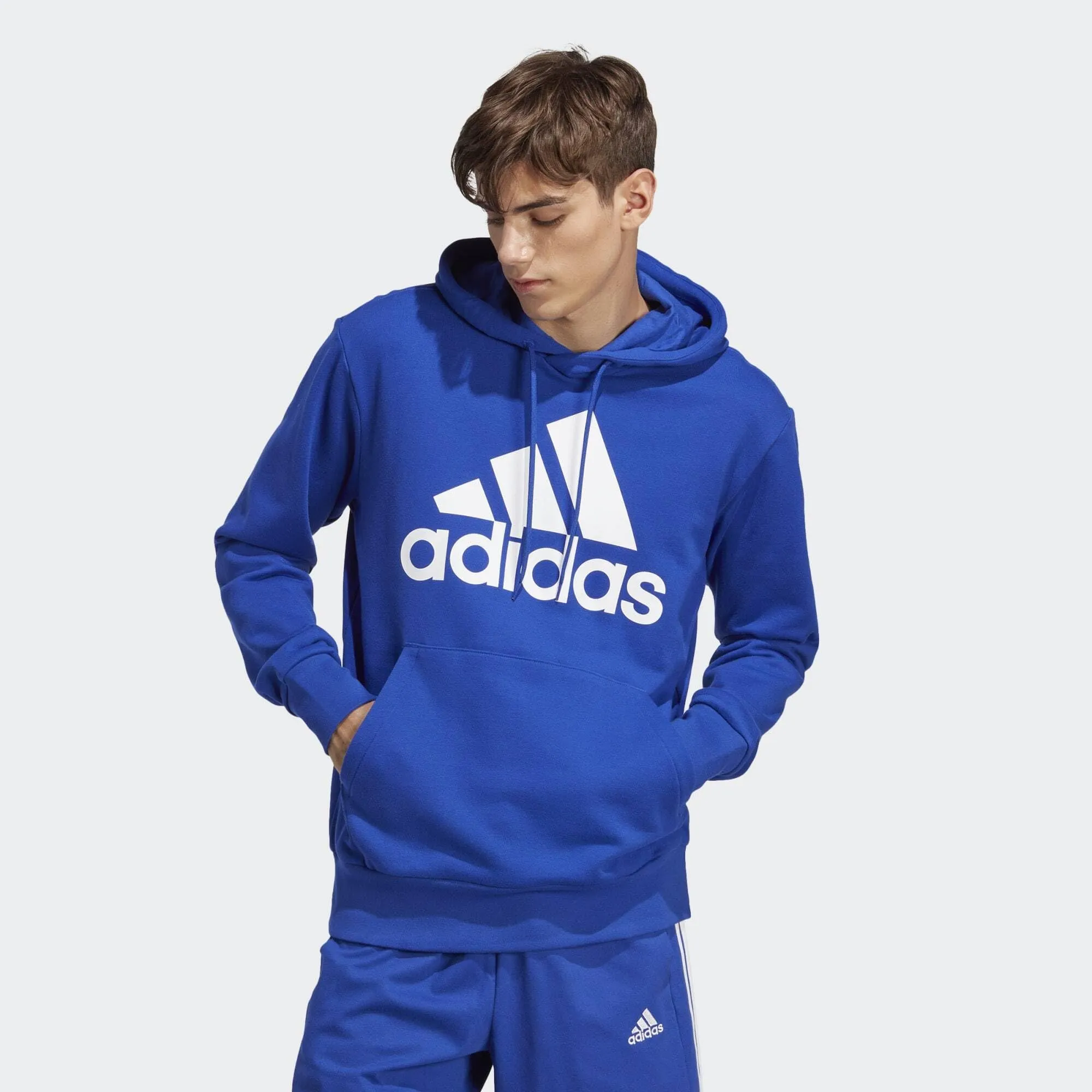 adidas Essentials French Terry Big Logo Hoodie - Semi Lucid Blue, L - immagine 2