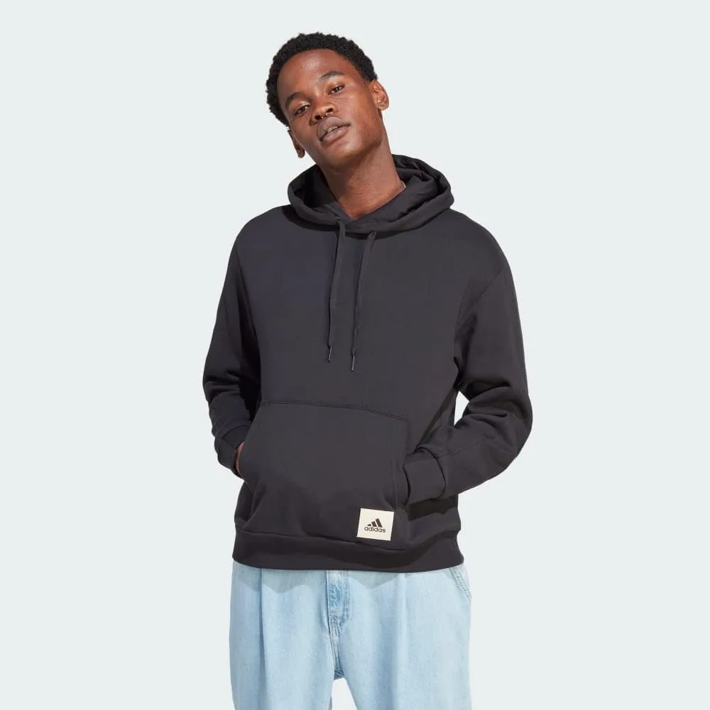 Adidas Felpa con Cappuccio da Uomo in Pile, Nero, XL - immagine 2