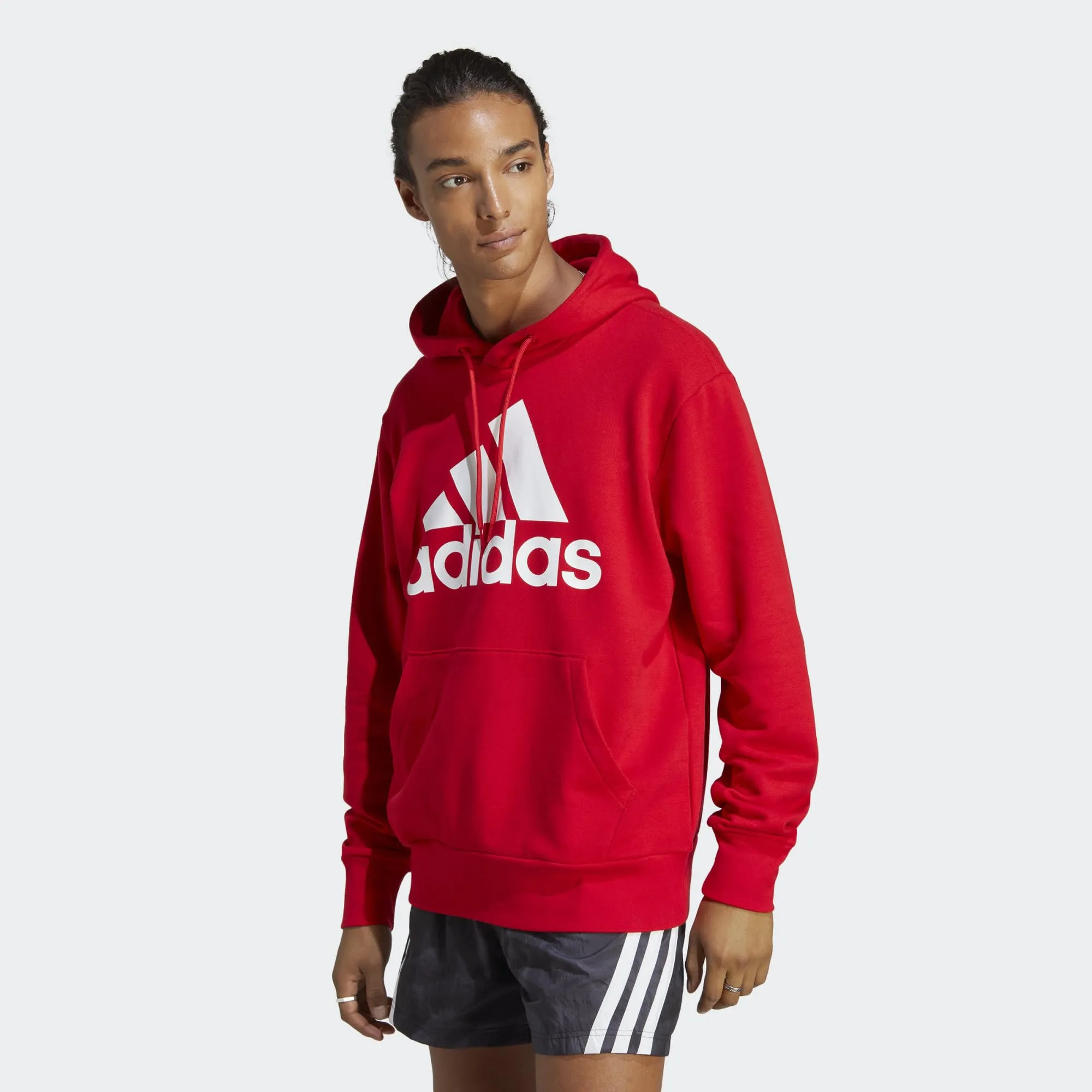 adidas Essentials French Terry Big Logo Hoodie - Better Scarlet / White, L - immagine 2