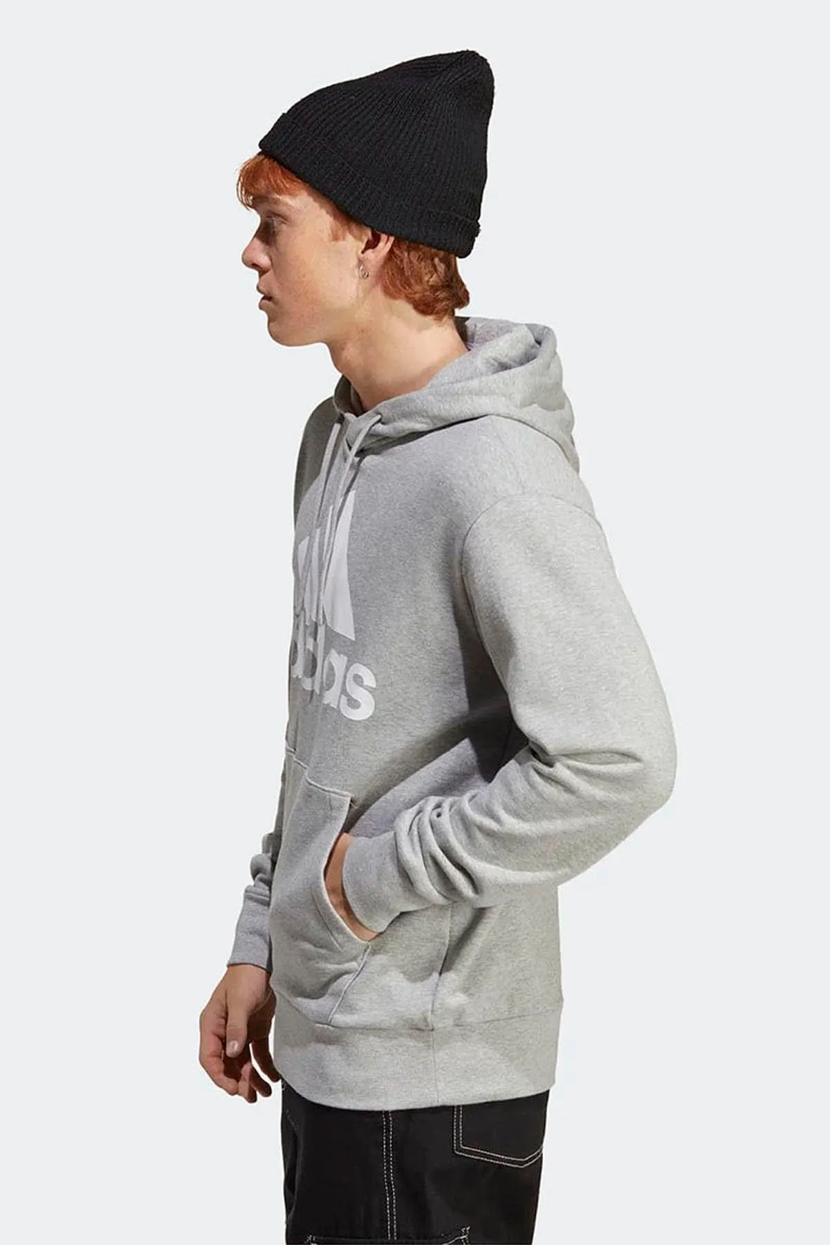 adidas Essentials French Terry Big Logo Hoodie - Medium Grey Heather, S - immagine 3