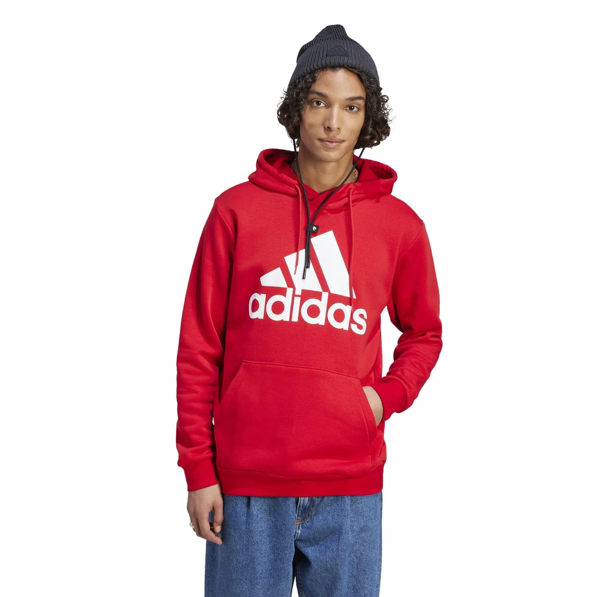 adidas Essentials Pile Hoodie with Logo, Better Scarlet, S - immagine 1