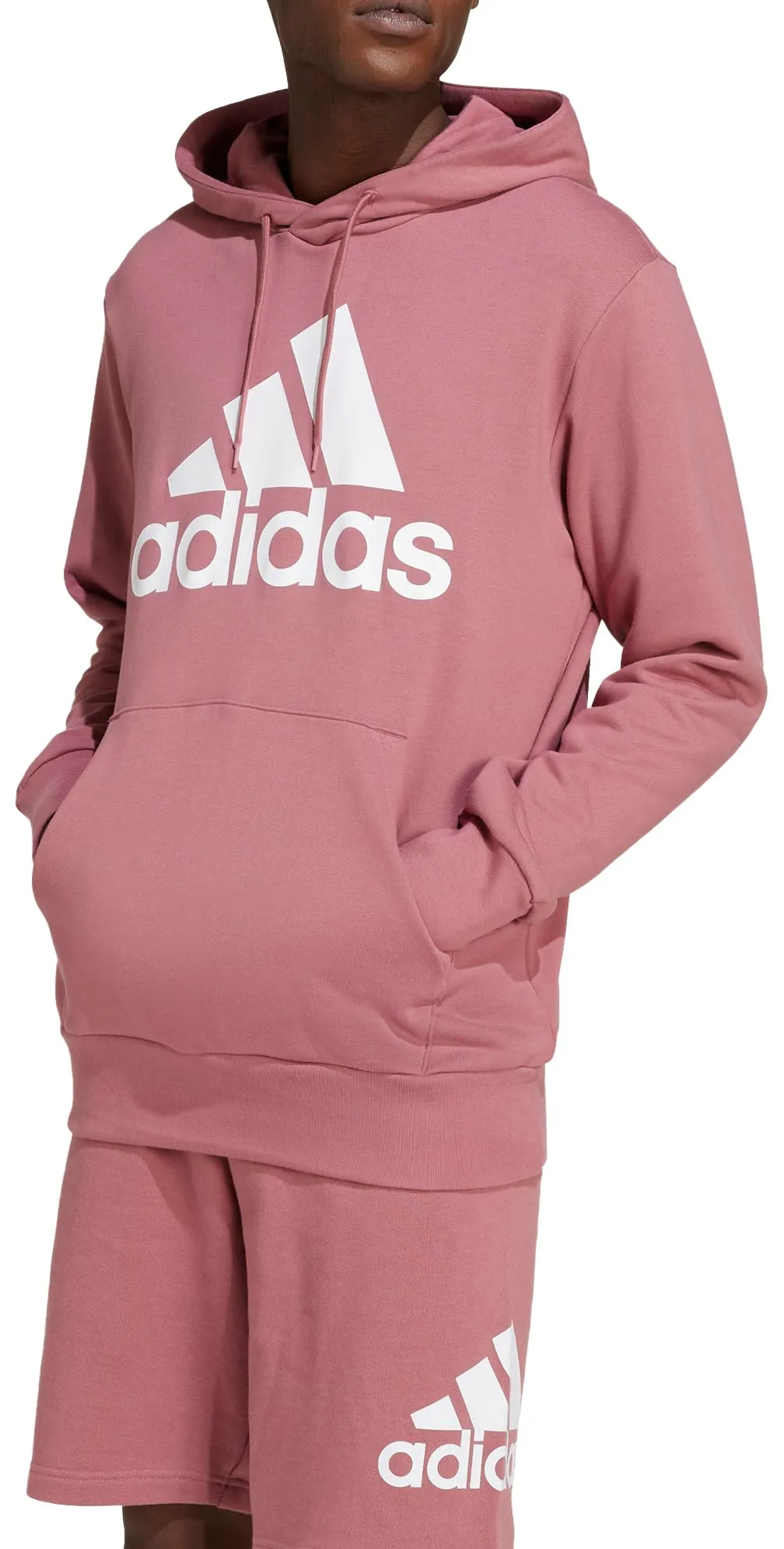 adidas Essentials French Terry Big Logo Hoodie - Preloved Crimson, S - immagine 2