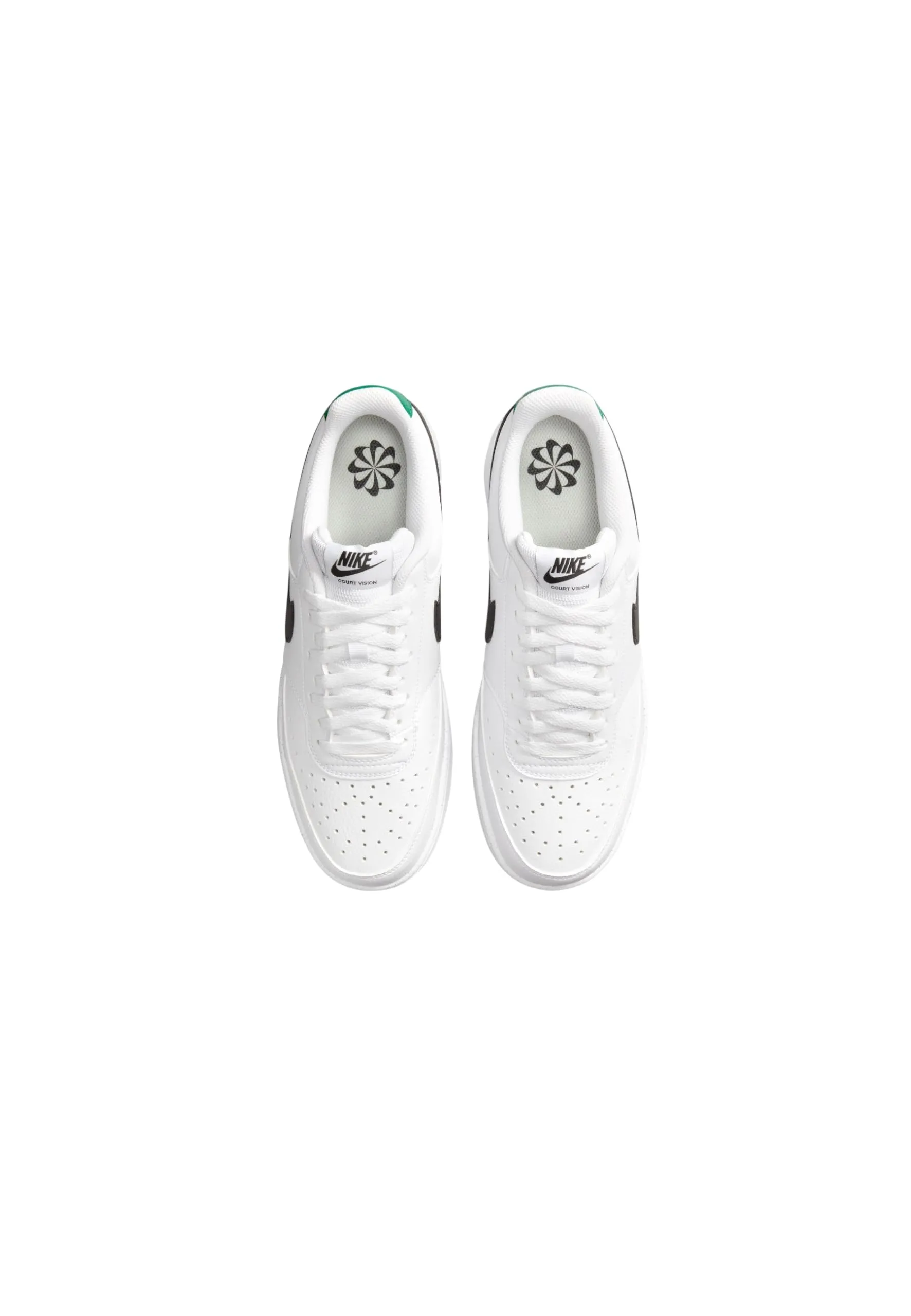 Nike W Court Vision Lo NN Sneaker Donna, Bianco Malachite Bianco Nero, 44.5 EU - immagine 4