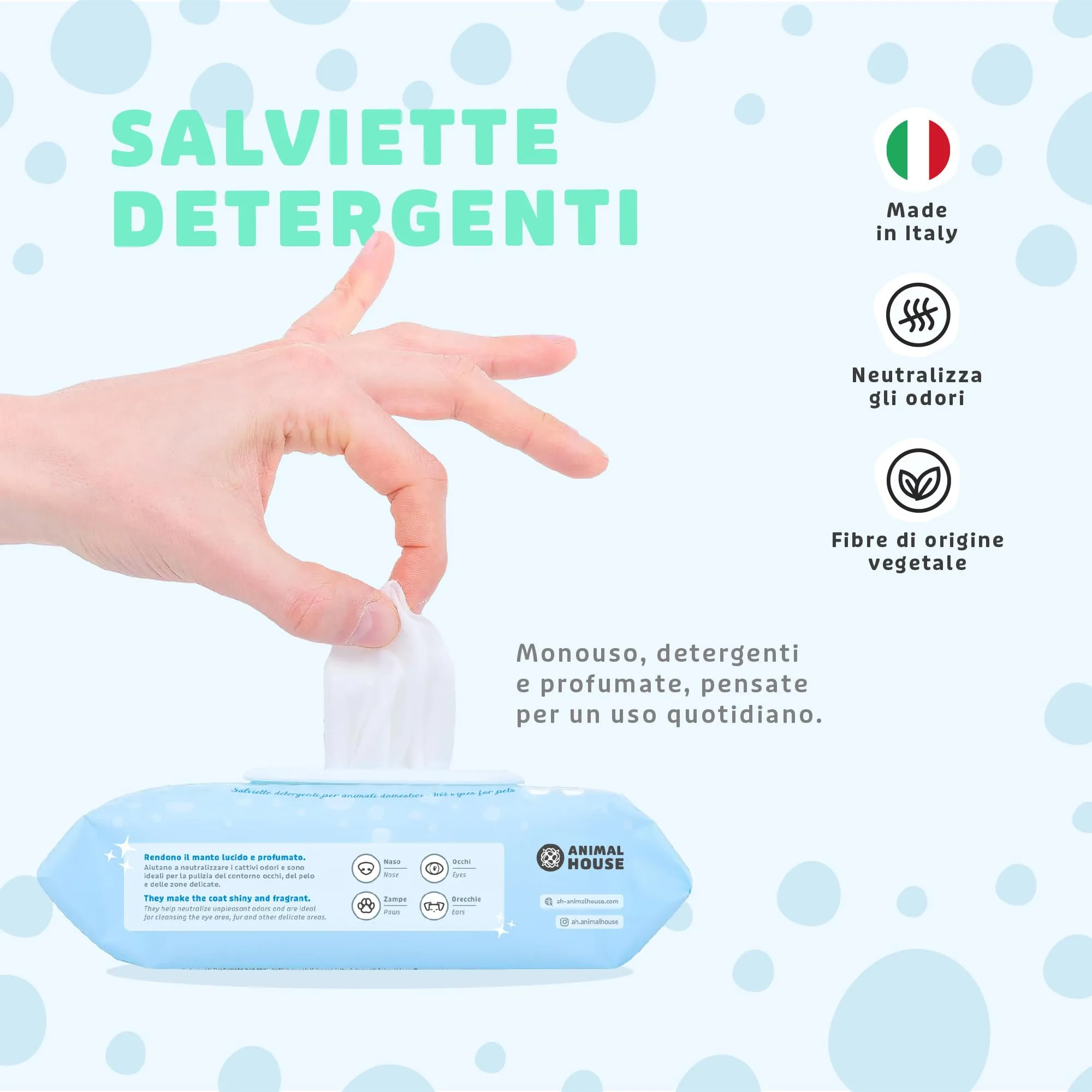 Animal House Salviette alla Camomilla per Cani e Gatti, 35pz - immagine 2