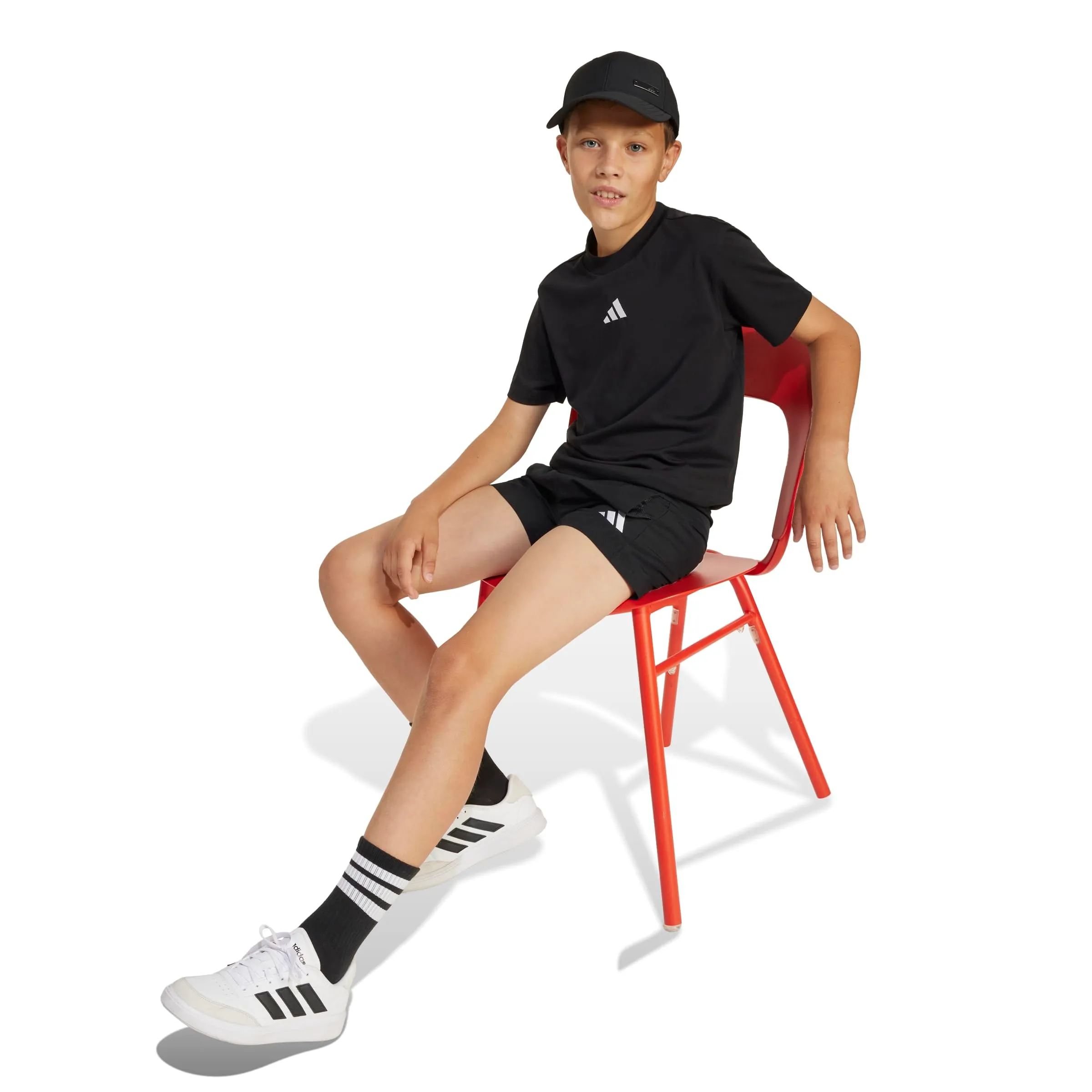 adidas Unisex Essentials T-Shirt 13-14 Years Black/White - immagine 7