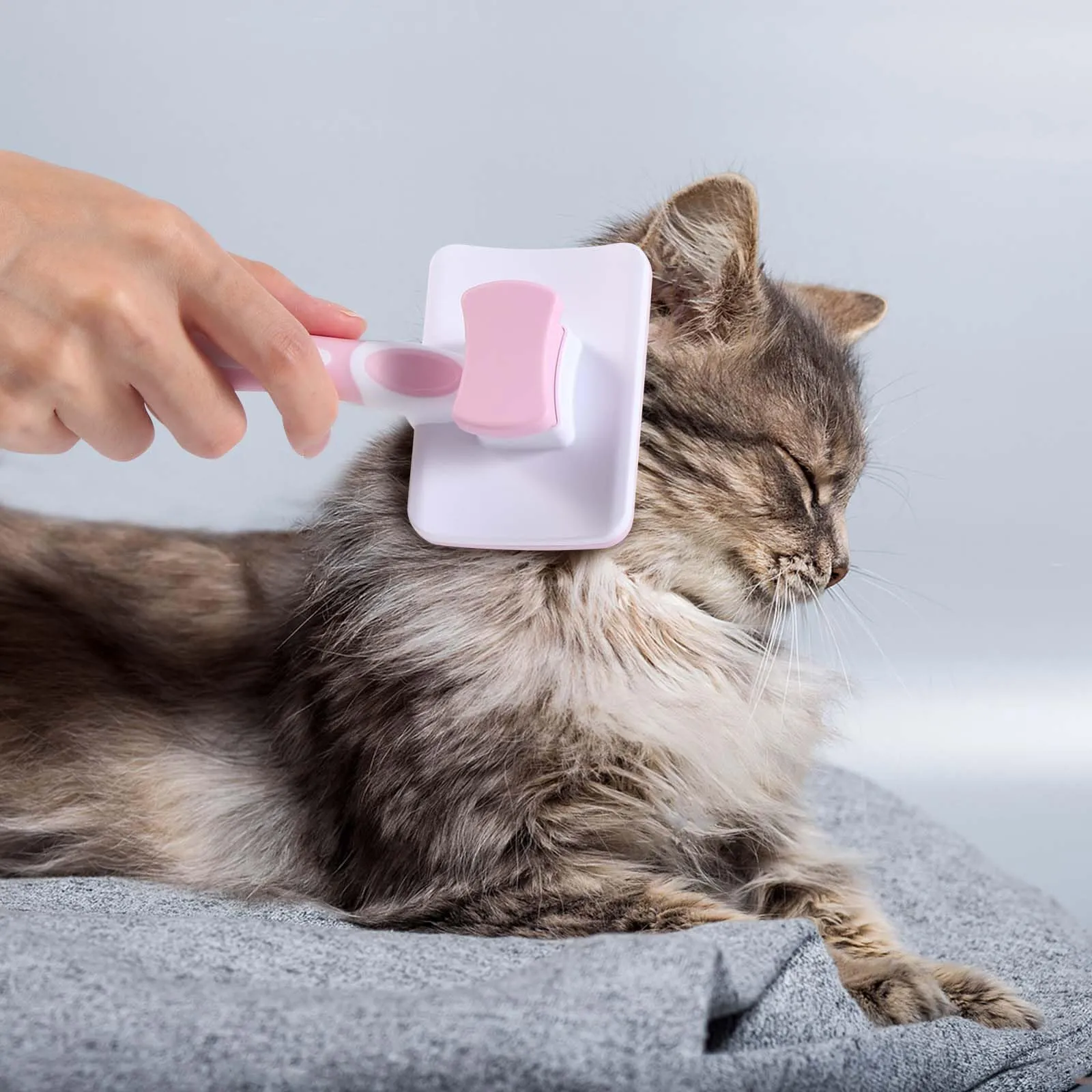Vinabo Spazzola Autopulente per Cani e Gatti, Pelo Corto e Lungo, Rosa - immagine 6