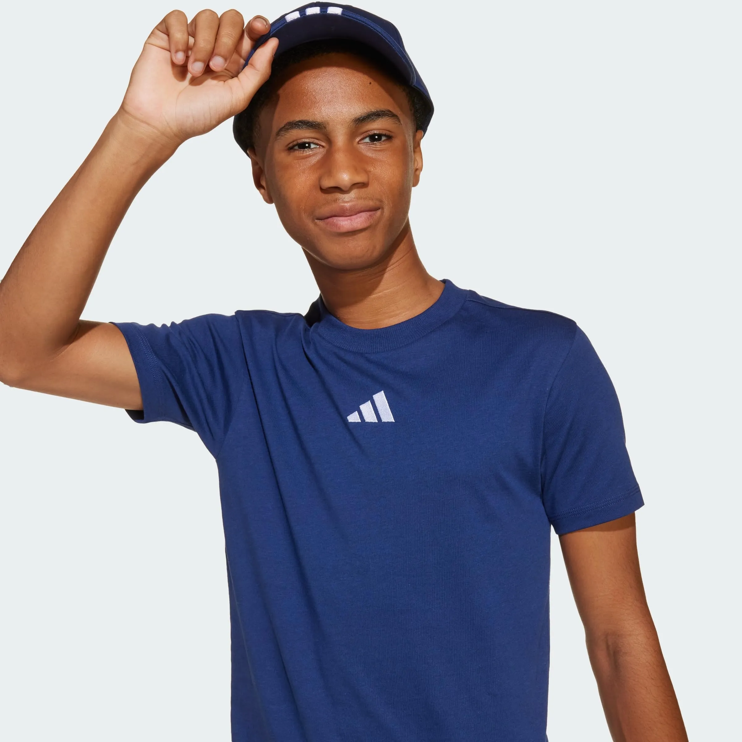 adidas Essentials T-Shirt Unisex Bambini - Dark Blue/White - JY0613 - immagine 10