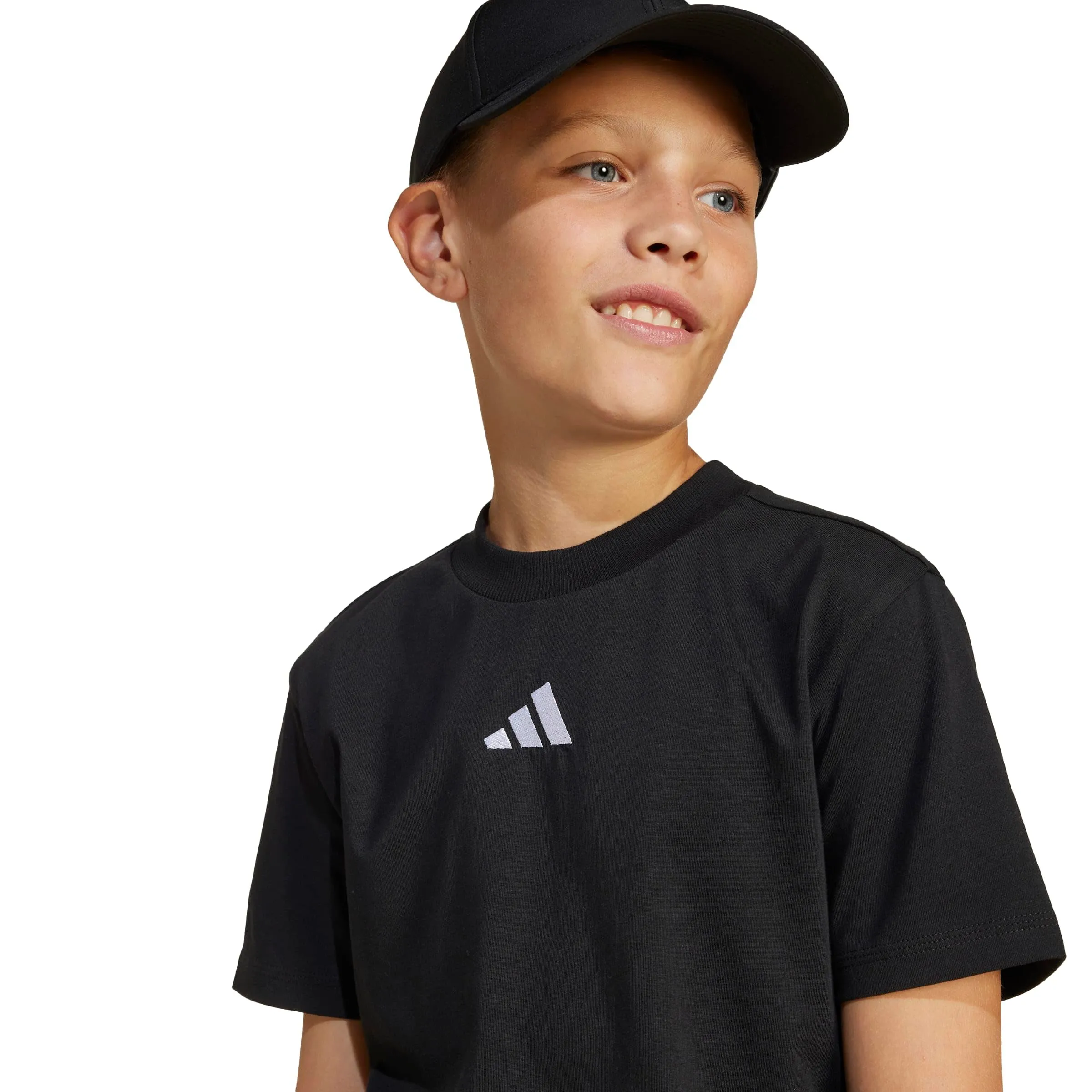 adidas Unisex Essentials T-Shirt, 11-12 Years, Black/White - immagine 6