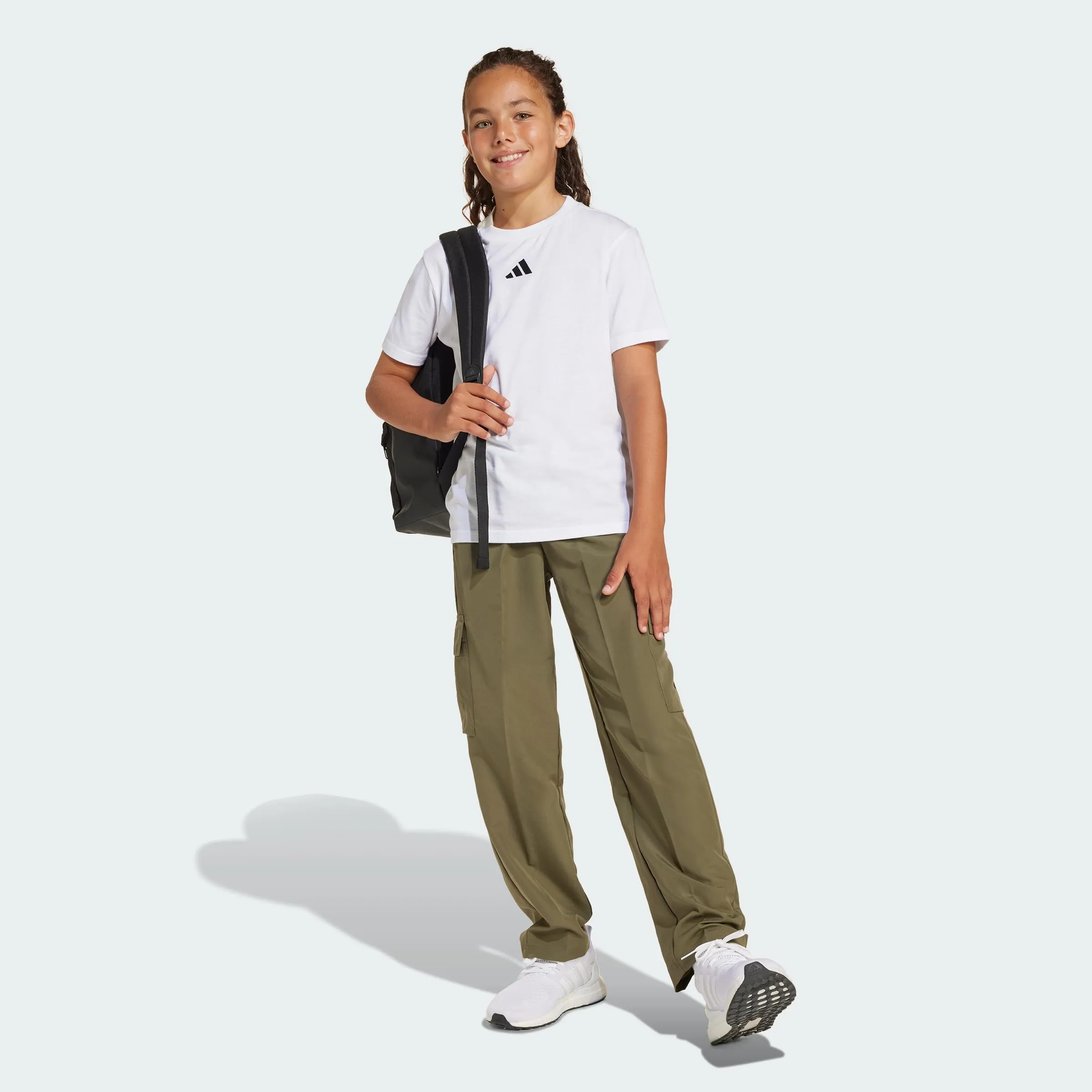 adidas Essentials T-Shirt Unisex Bambini, White/Black, JC9774 - immagine 6