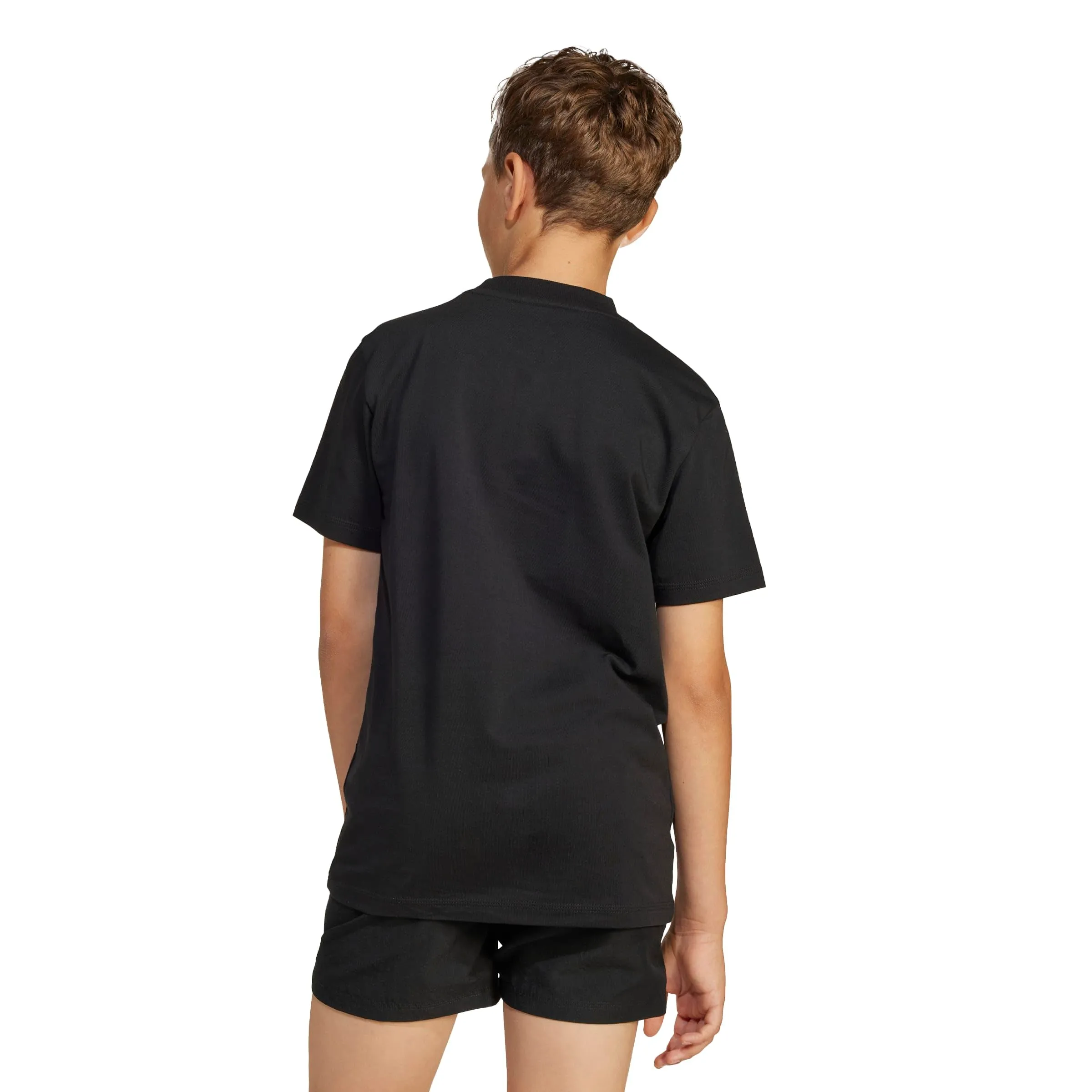 adidas Essentials T-Shirt Unisex Bambini, Black/White, JC9776, 7-8 anni - immagine 2