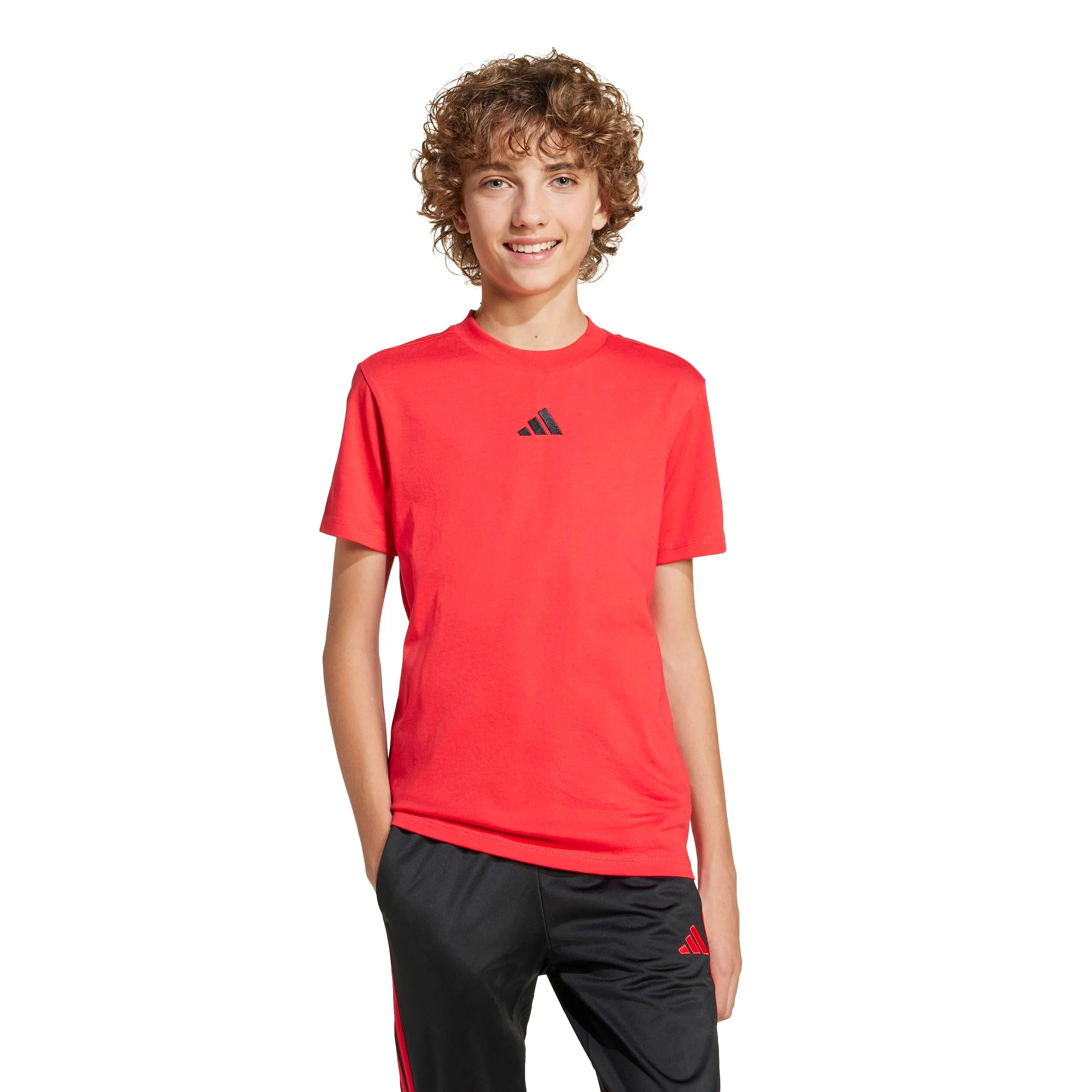 adidas Essentials T-Shirt Unisex Bambini - Pure Ruby/Black - JE1372 - immagine 3