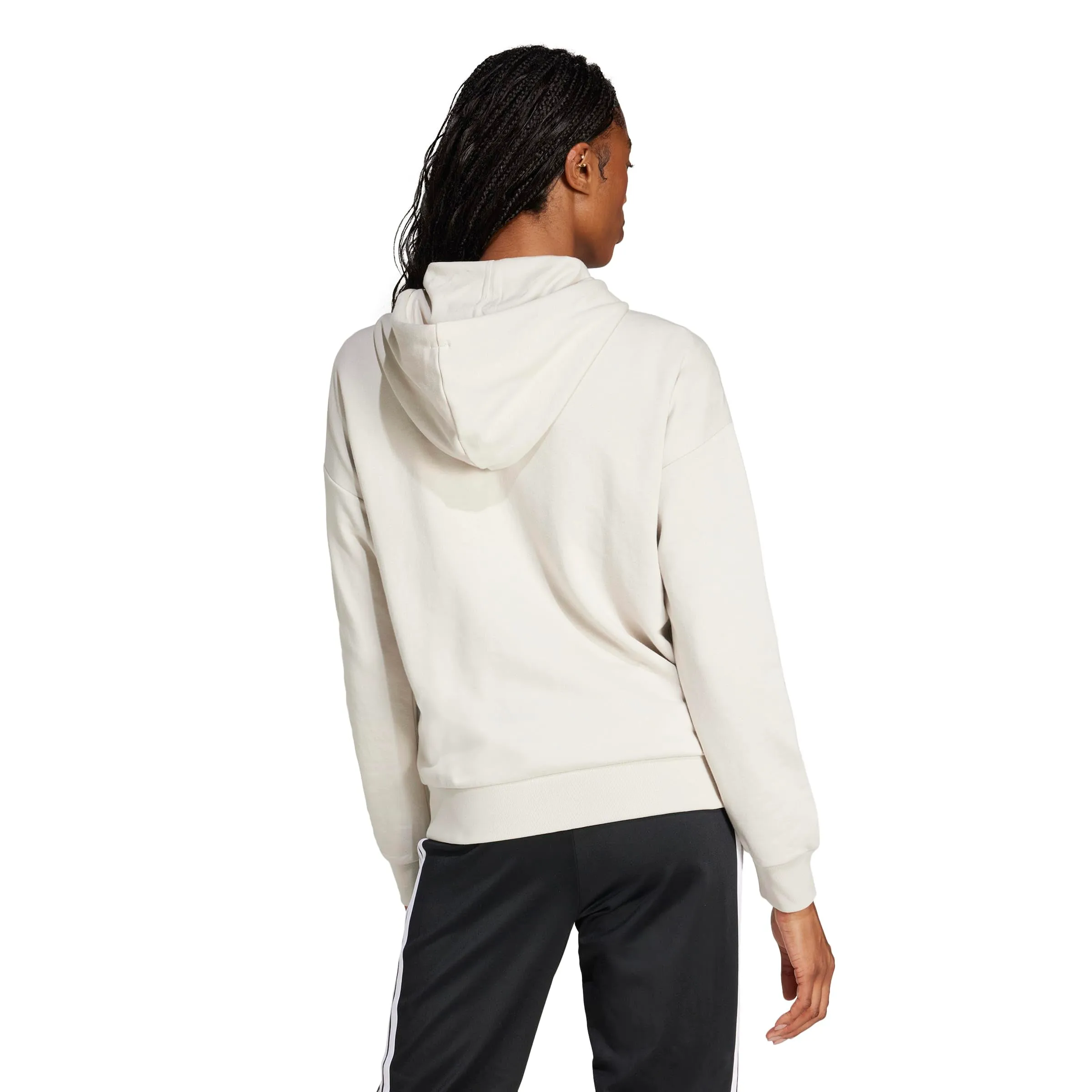 adidas Essentials Linear Full Zip French Terry Hoodie, Wonder Alumina/White, M - immagine 2