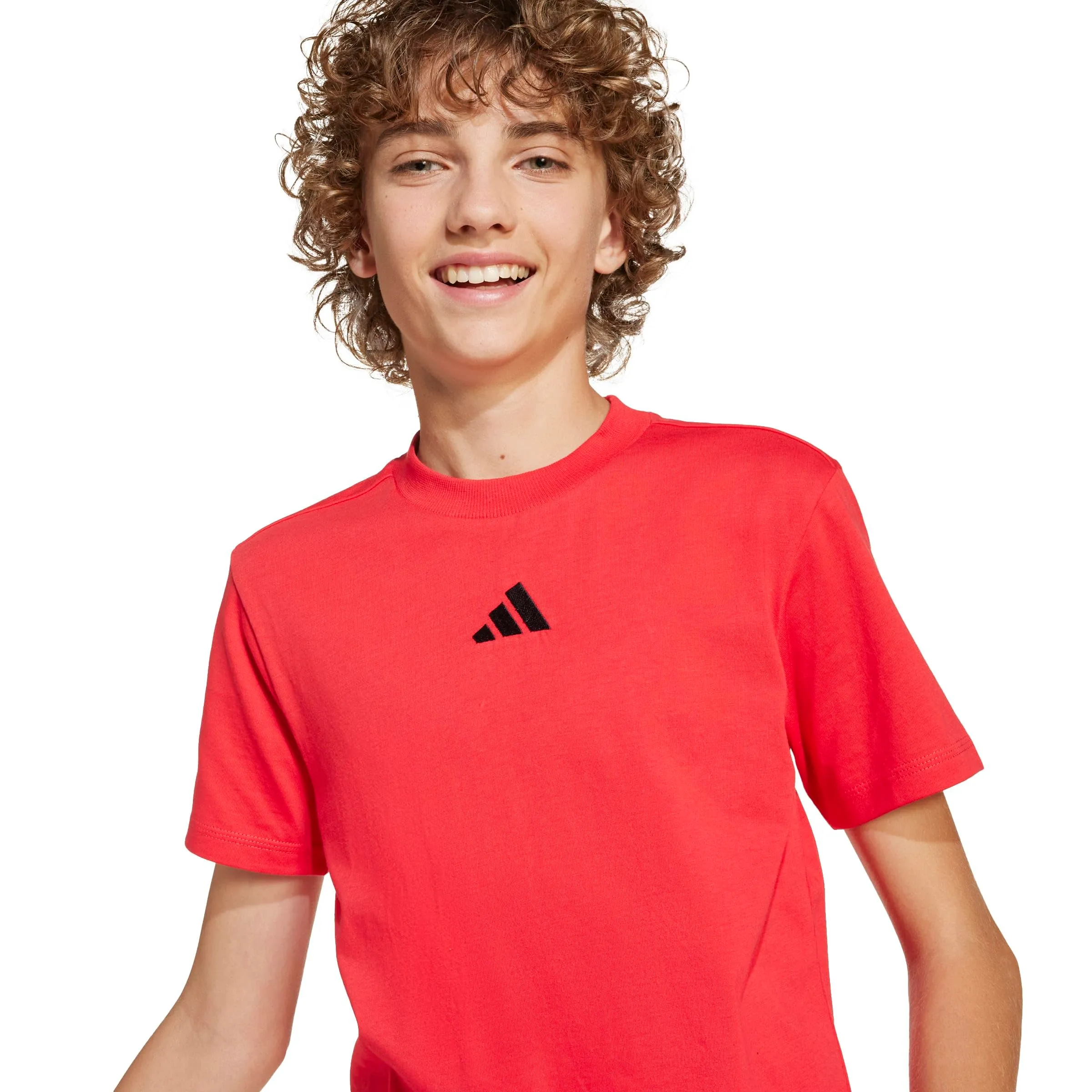 adidas Essentials T-Shirt Unisex Bambini, Pure Ruby/Black, JE1372 - immagine 4