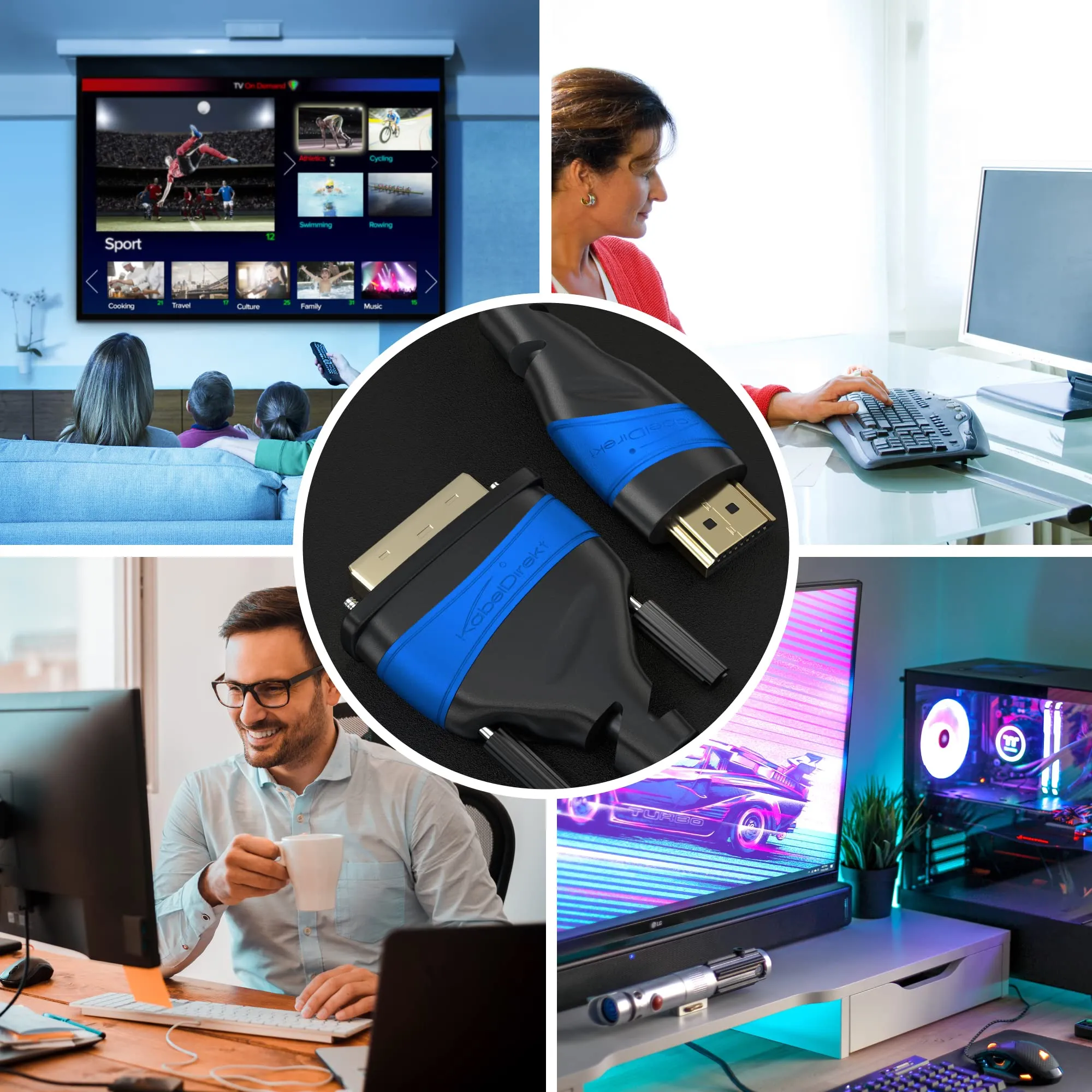 KabelDirekt Cavo di prolunga HDMI, 5 pezzi, 3m - immagine 3
