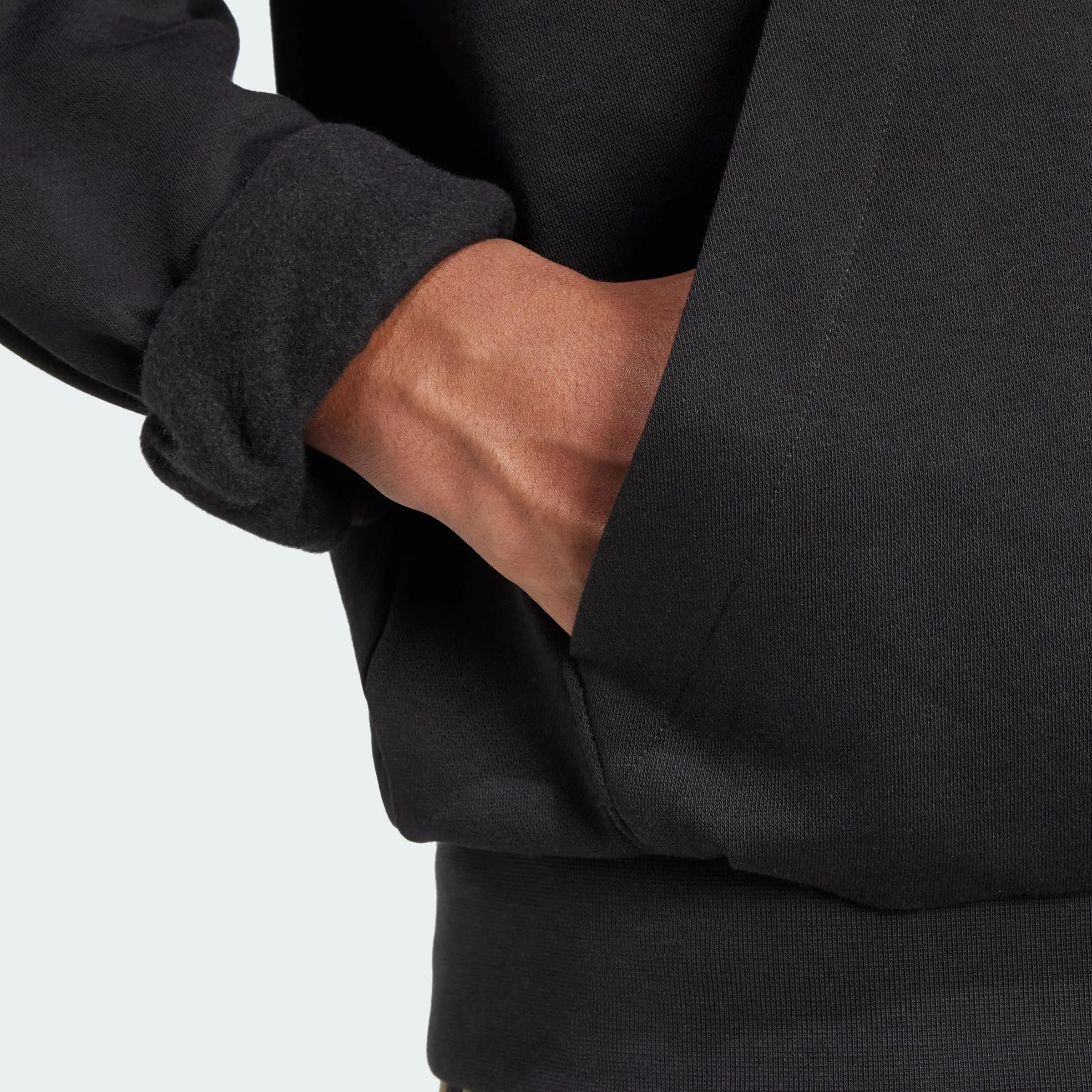 adidas Essentials Feelcozy Fleece Hoodie Sweatshirt, Black/White, S - immagine 4