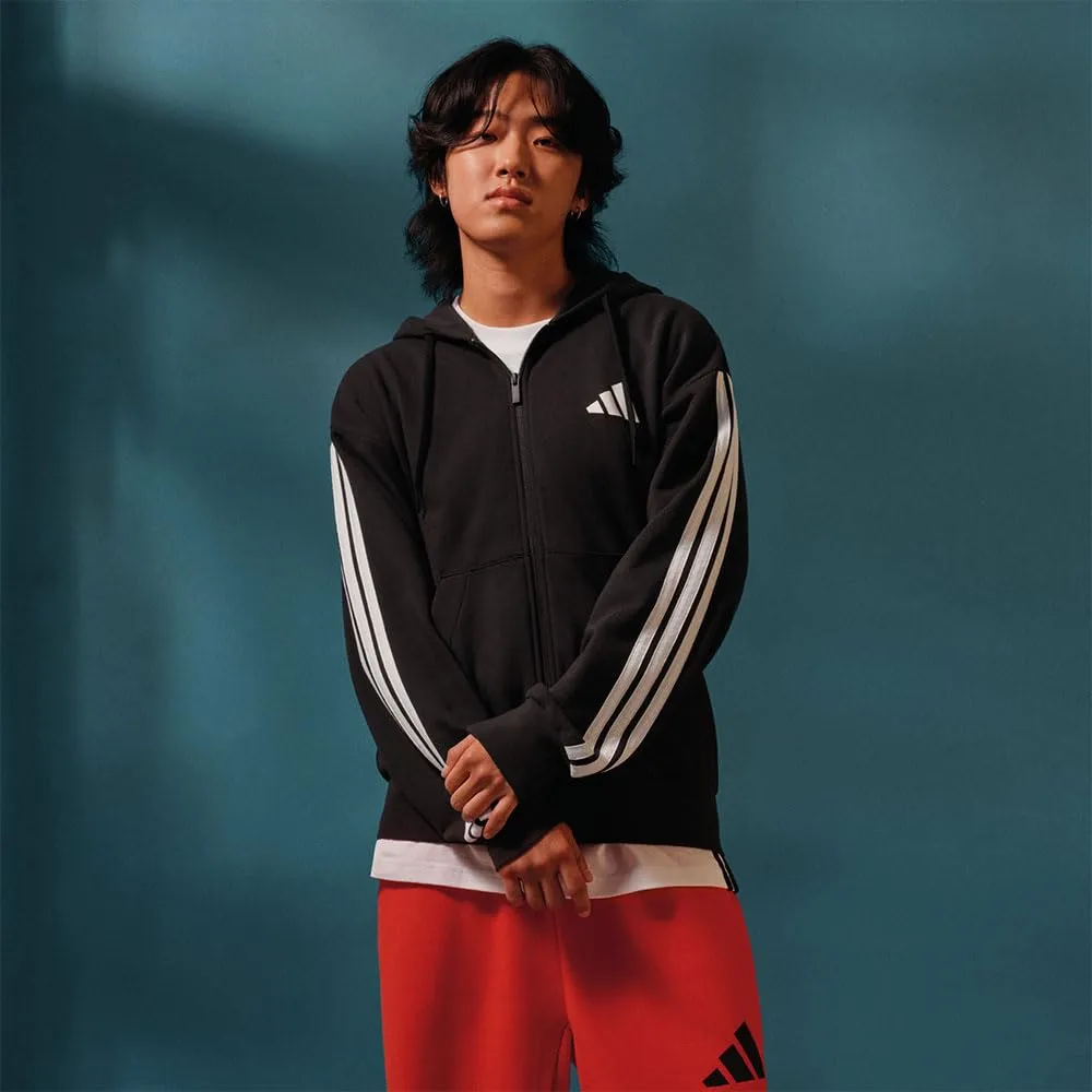 adidas Essentials Big Logo French Terry Hoodie Sweatshirt, Black/White, XS - immagine 3
