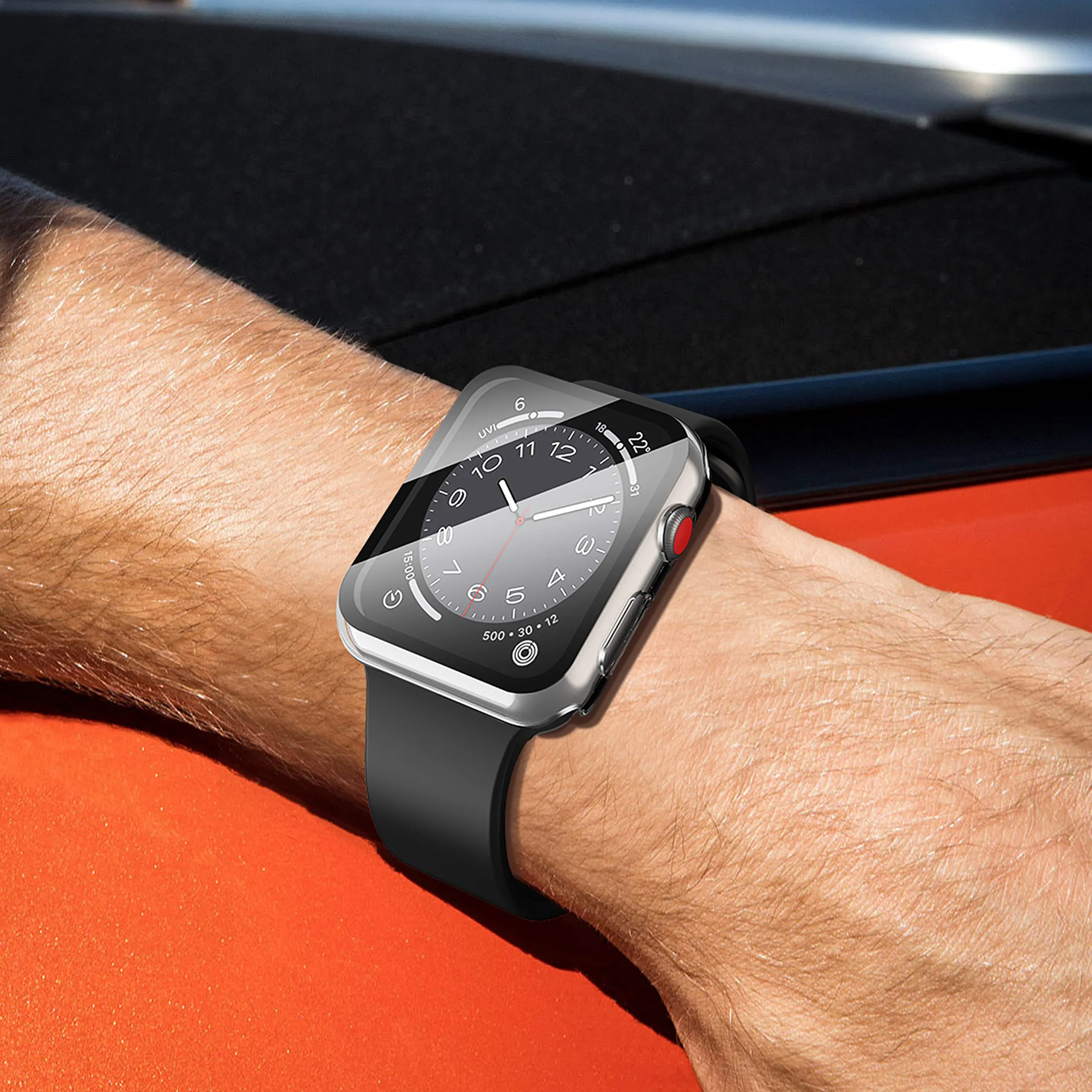 Misxi Cover con Vetro Temperato per Apple Watch Serie 2 e Serie 3 42mm, Trasparente (2 Pezzi) - immagine 7