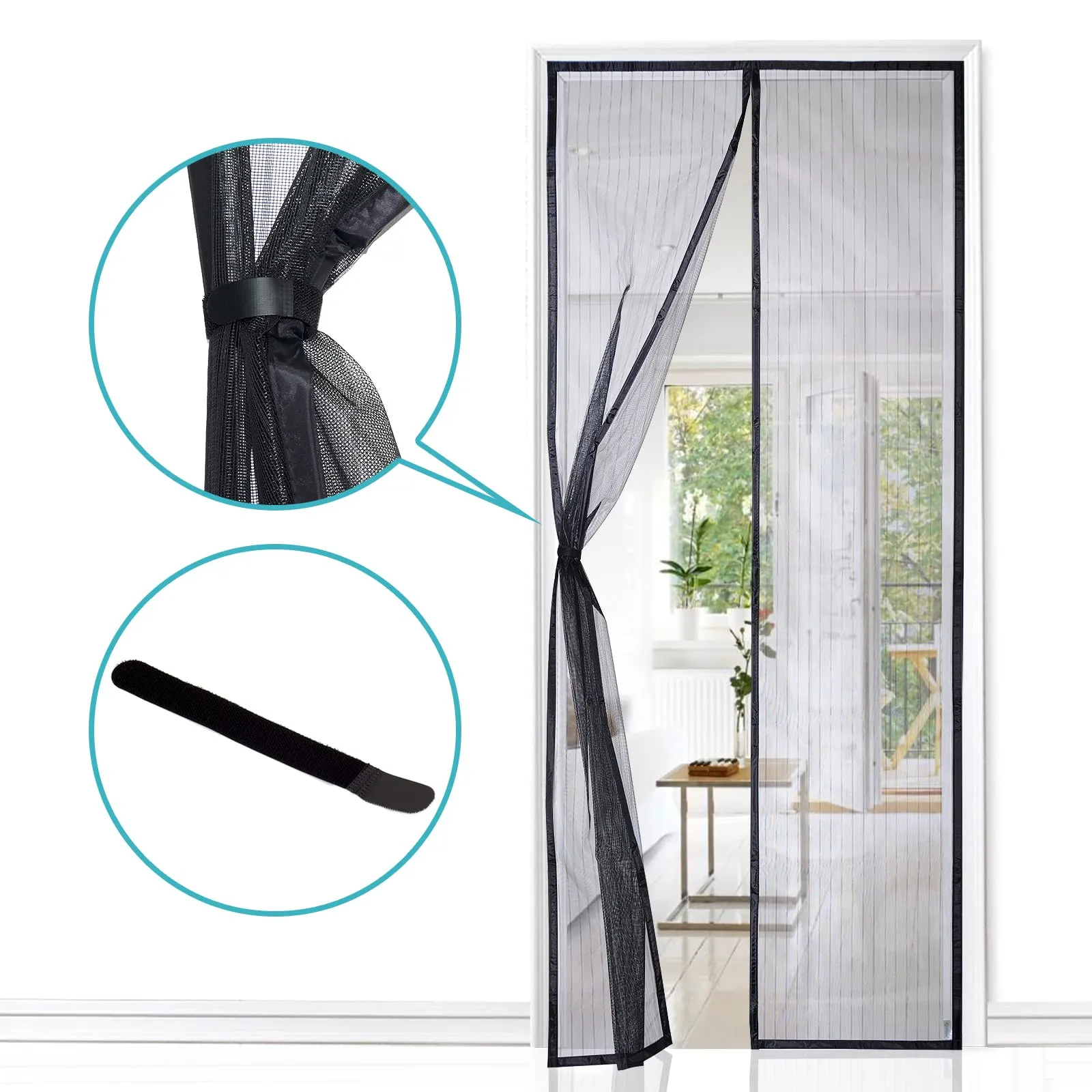 Apalus Zanzariera Magnetica per Porte, 110x210 cm, Nero - immagine 2