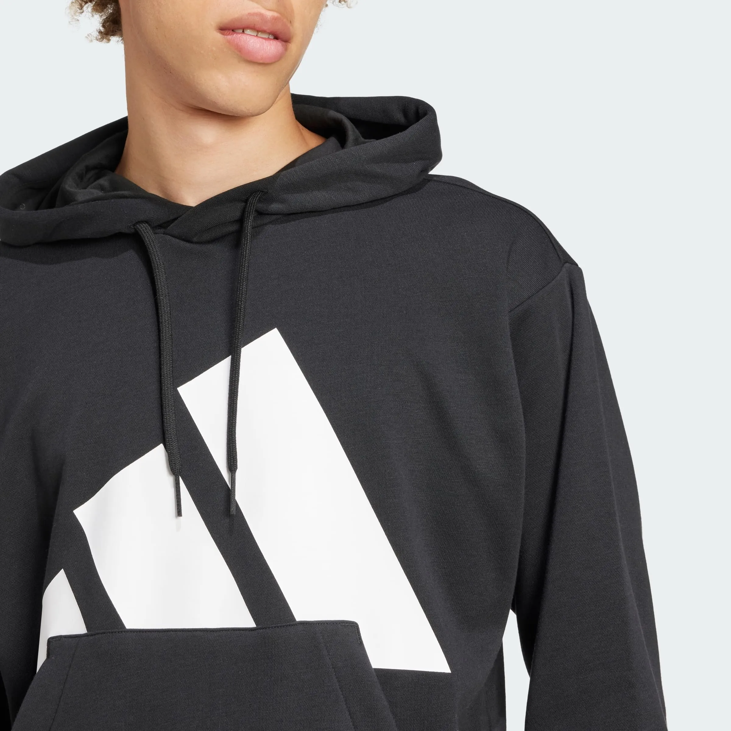 adidas Essentials Big Logo French Terry Hoodie Sweatshirt, Black/White, XXL - immagine 2