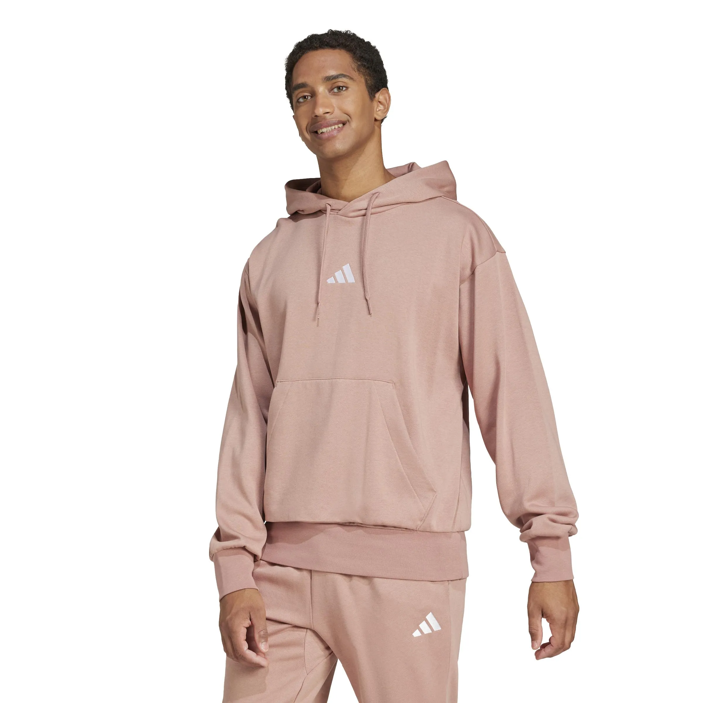 adidas Essentials Feelcozy Fleece Hoodie, Warm Clay/White, S - immagine 3